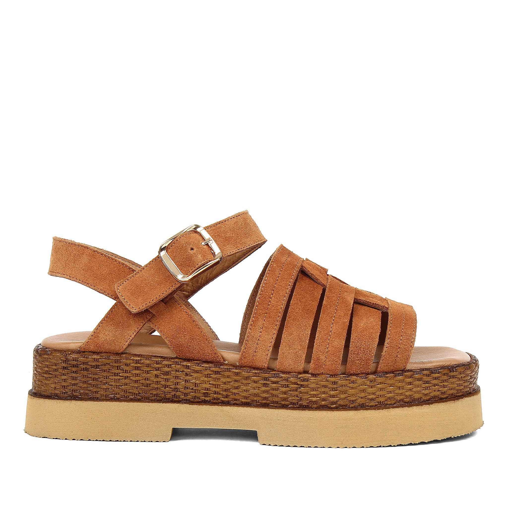 Espadrilles Plateau Keilabsatz Boho Knöchelriemen Damen Plateausandaletten