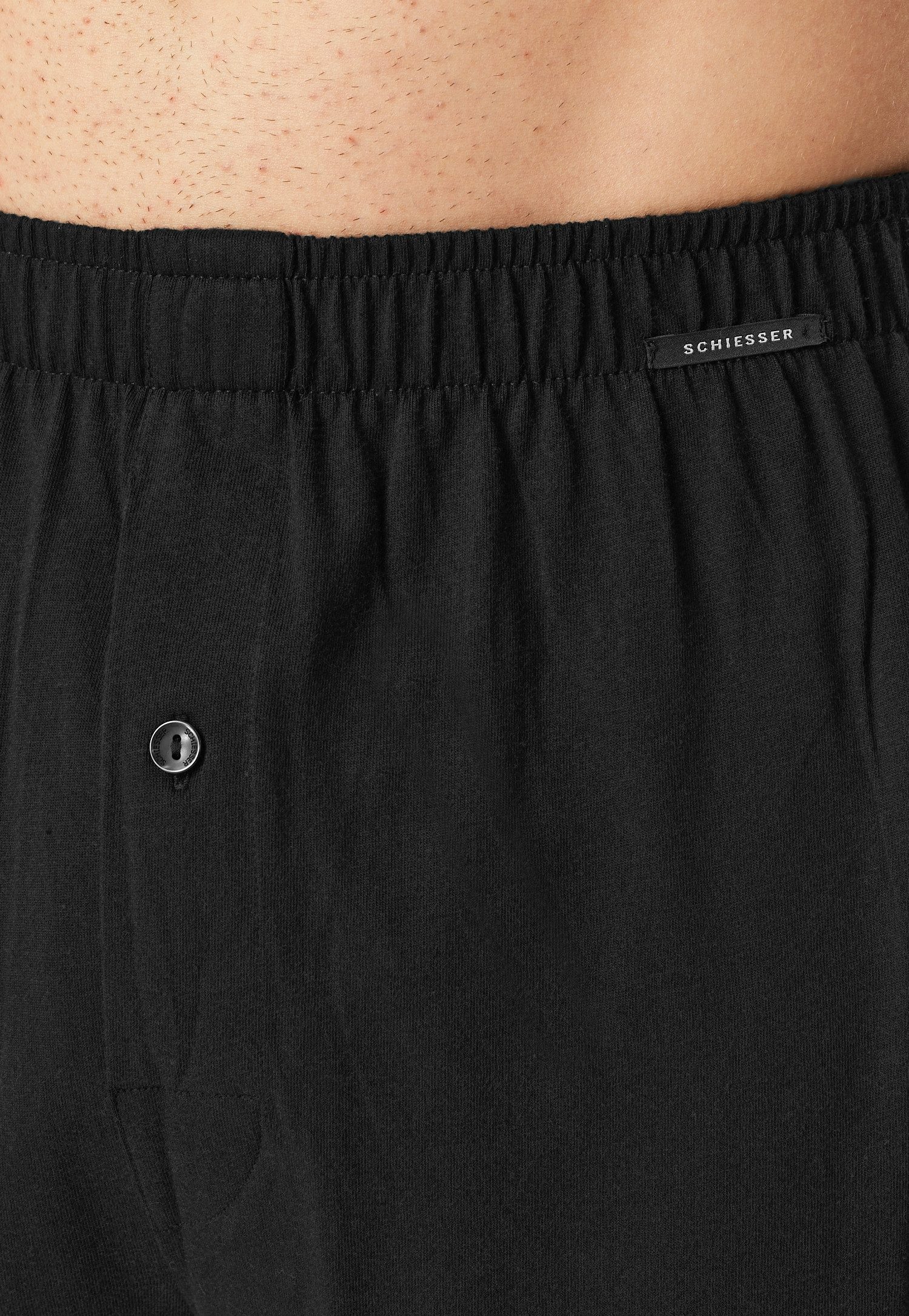 Schiesser Boxershorts mit Knopf (8er Vorteilspack) 100% natürliche Baumwoll-Qualität