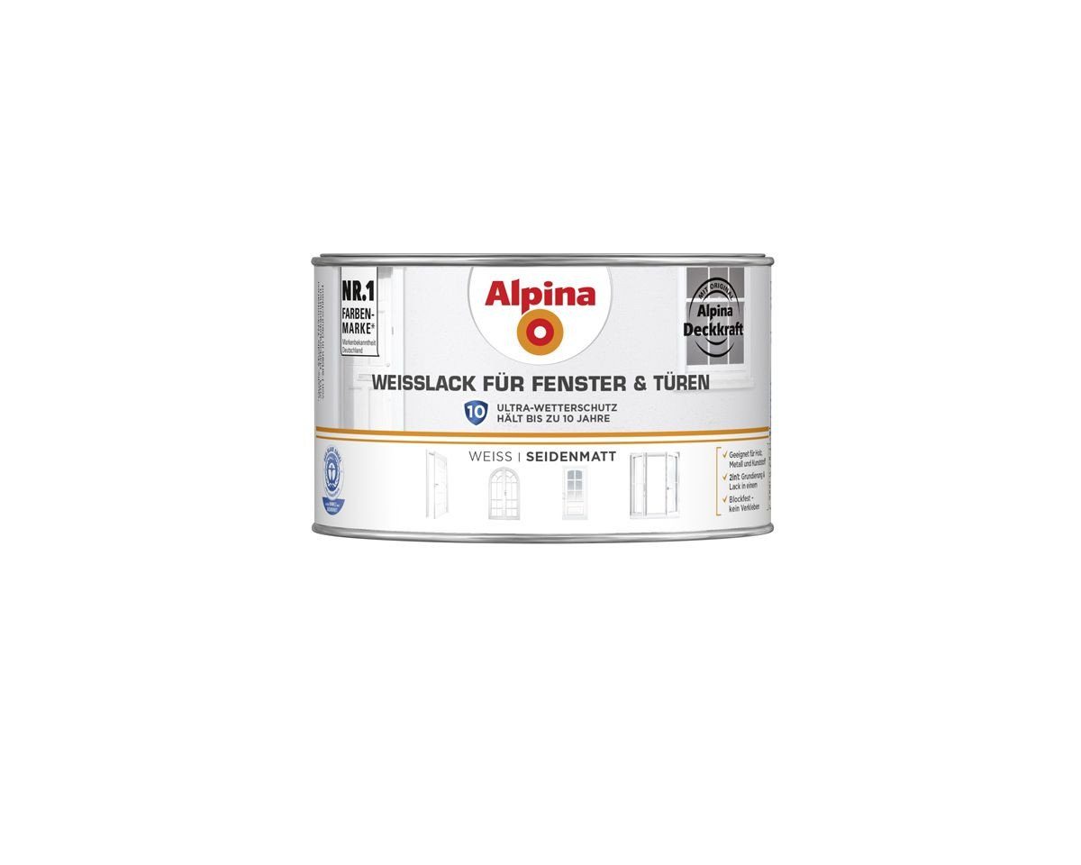 Weißlack Alpina Weißlack für Fenster & Türen 300 ml weiß