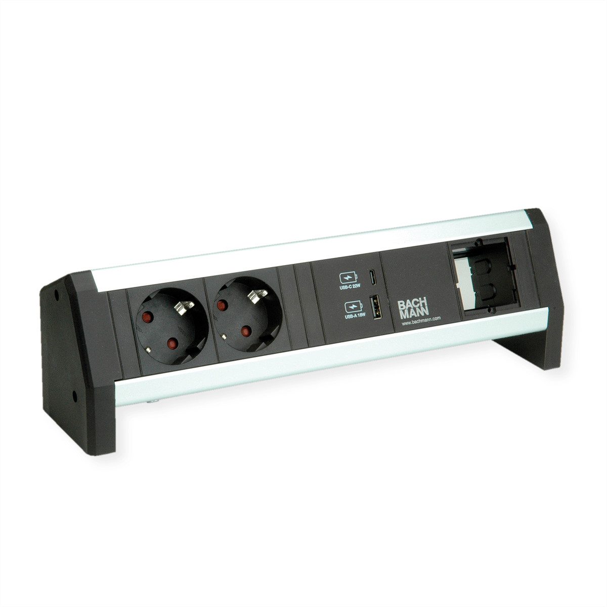 Bachmann DESK 2xSchutzkontakt USB A&C Розеткиleiste, USB Charger 22W 1xABD GST18