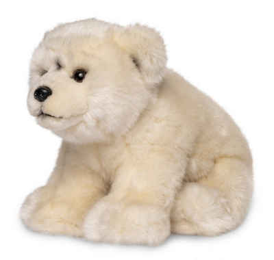 Uni-Toys Kuscheltier Eisbär Junges, sitzend - 18 cm (Höhe) - Plüsch-Bär - Plüschtier, zu 100 % recyceltes Füllmaterial