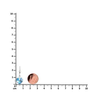 Schöner-SD Paar Ohrhänger Ohrringe hängend mit Herz Kristall 10mm für Damen und Mädchen, 925 Silber