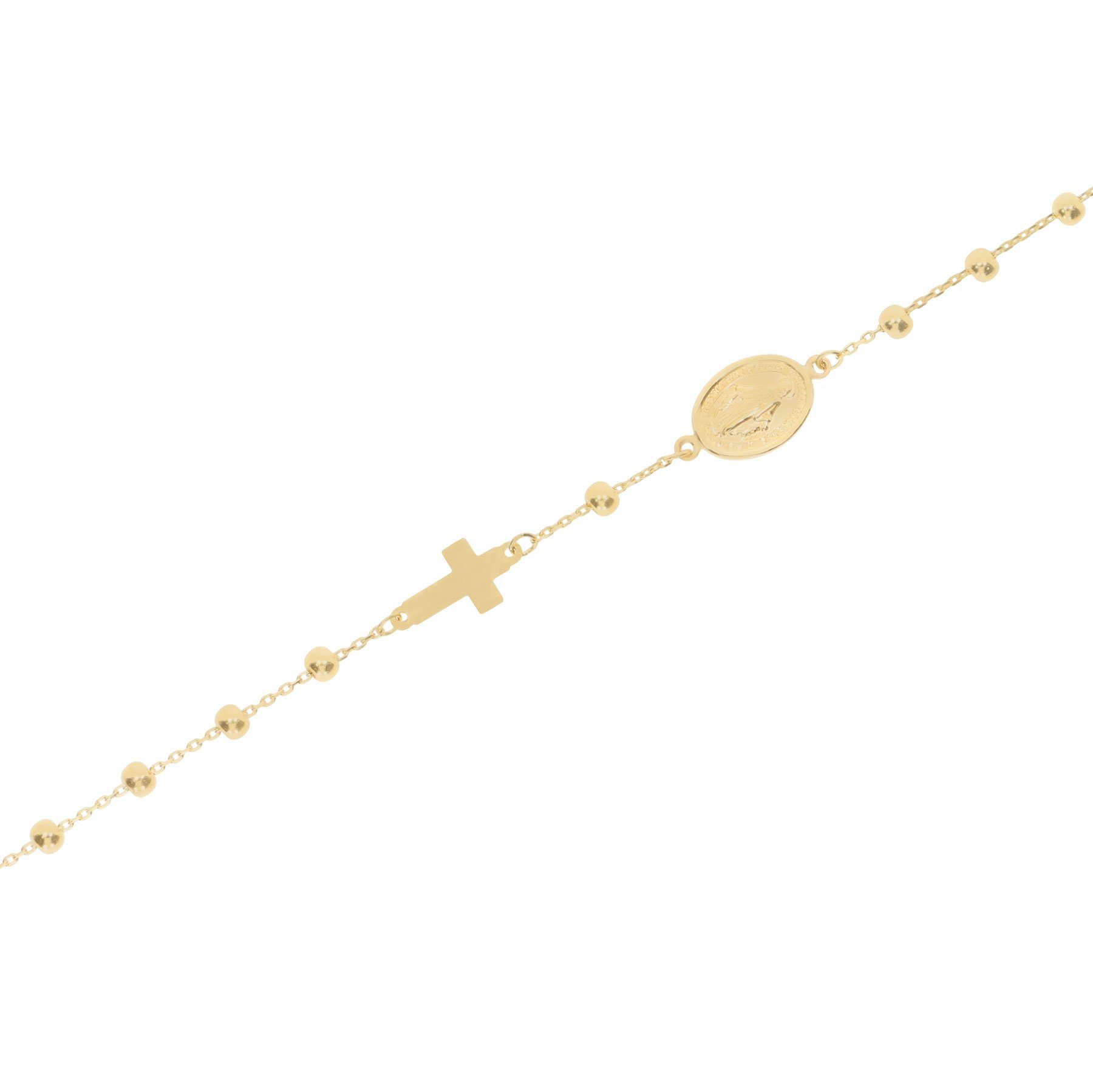 Stella-Jewellery Goldarmband 585er Gold Armband Rosenkranz Kreuz Mutter Mar günstig online kaufen