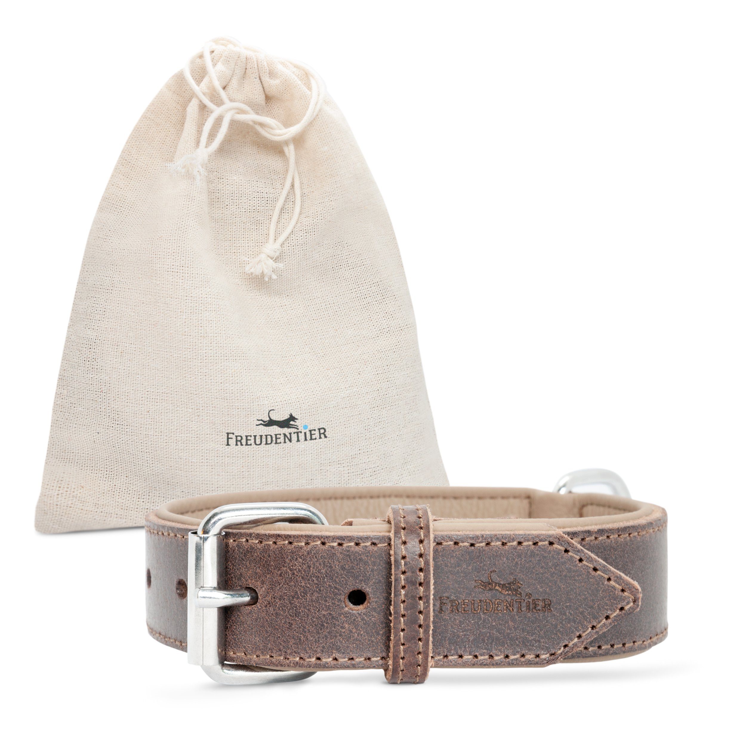 Freudentier Hunde-Halsband Hundehalsband Leder, Hundehalsband für große Hunde & kleine Hunde
