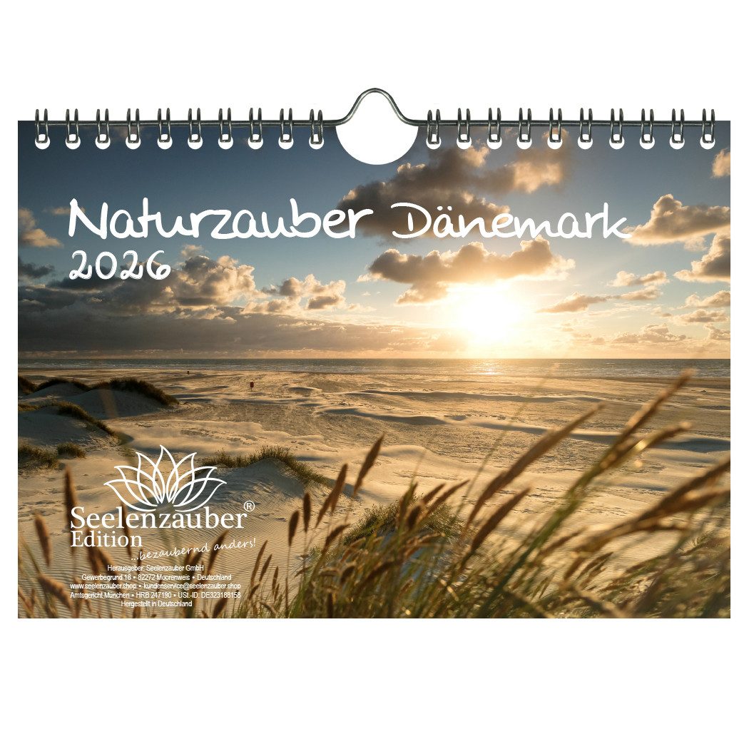 Seelenzauber Wandkalender Naturzauber Dänemark DIN A5 Kalender für 2026 Natur Reise Land Urlaub