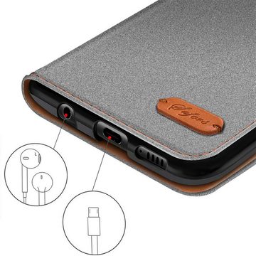 CoolGadget Handyhülle Denim Schutzhülle Flip Case für Huawei P40 6,1 Zoll, Book Cover Handy Tasche Hülle für P40 Klapphülle