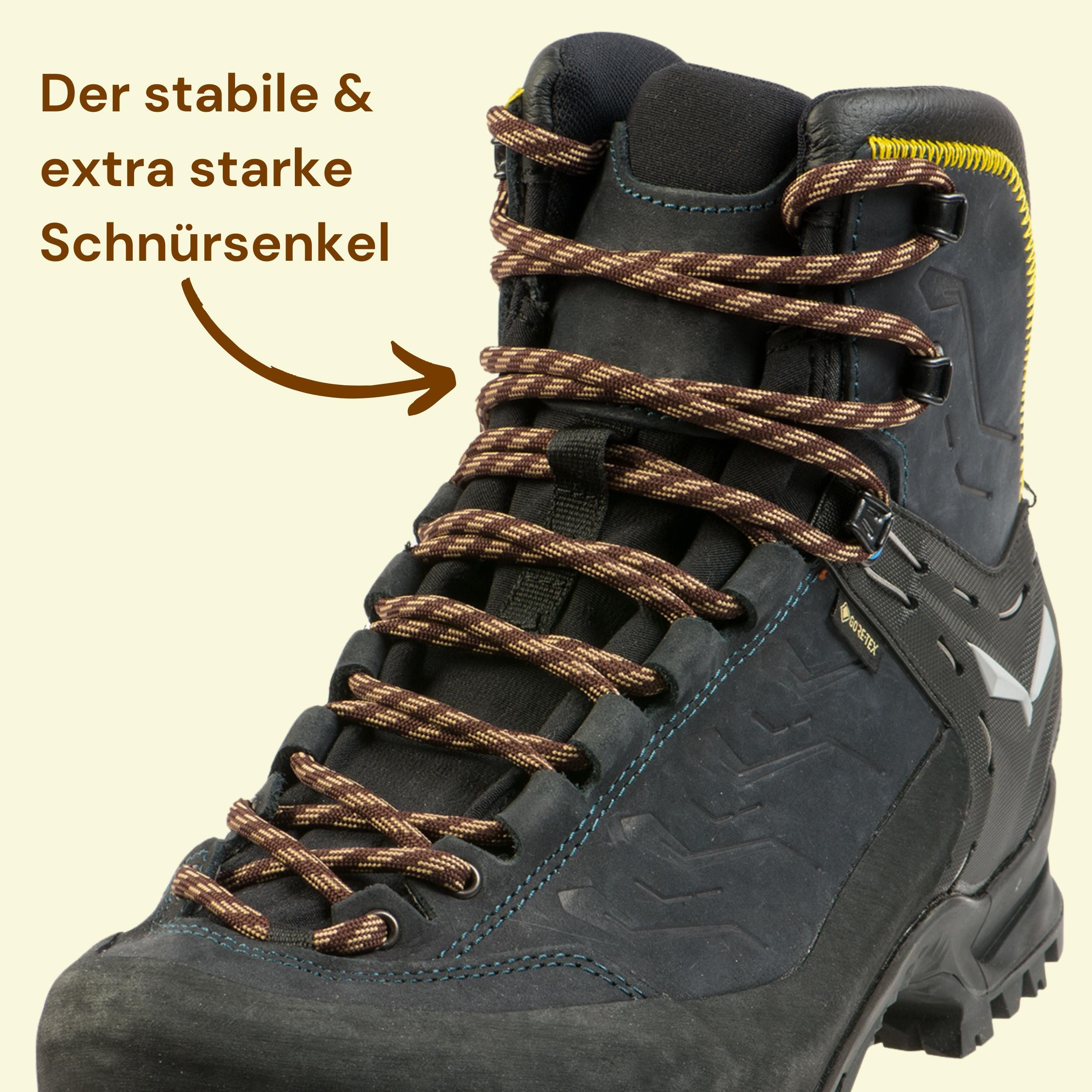 Mount Swiss Schnürsenkel Rundsenkel für Trekking- und Arbeitsschuhe, ø 5 mm, Länge 70 - 220 cm