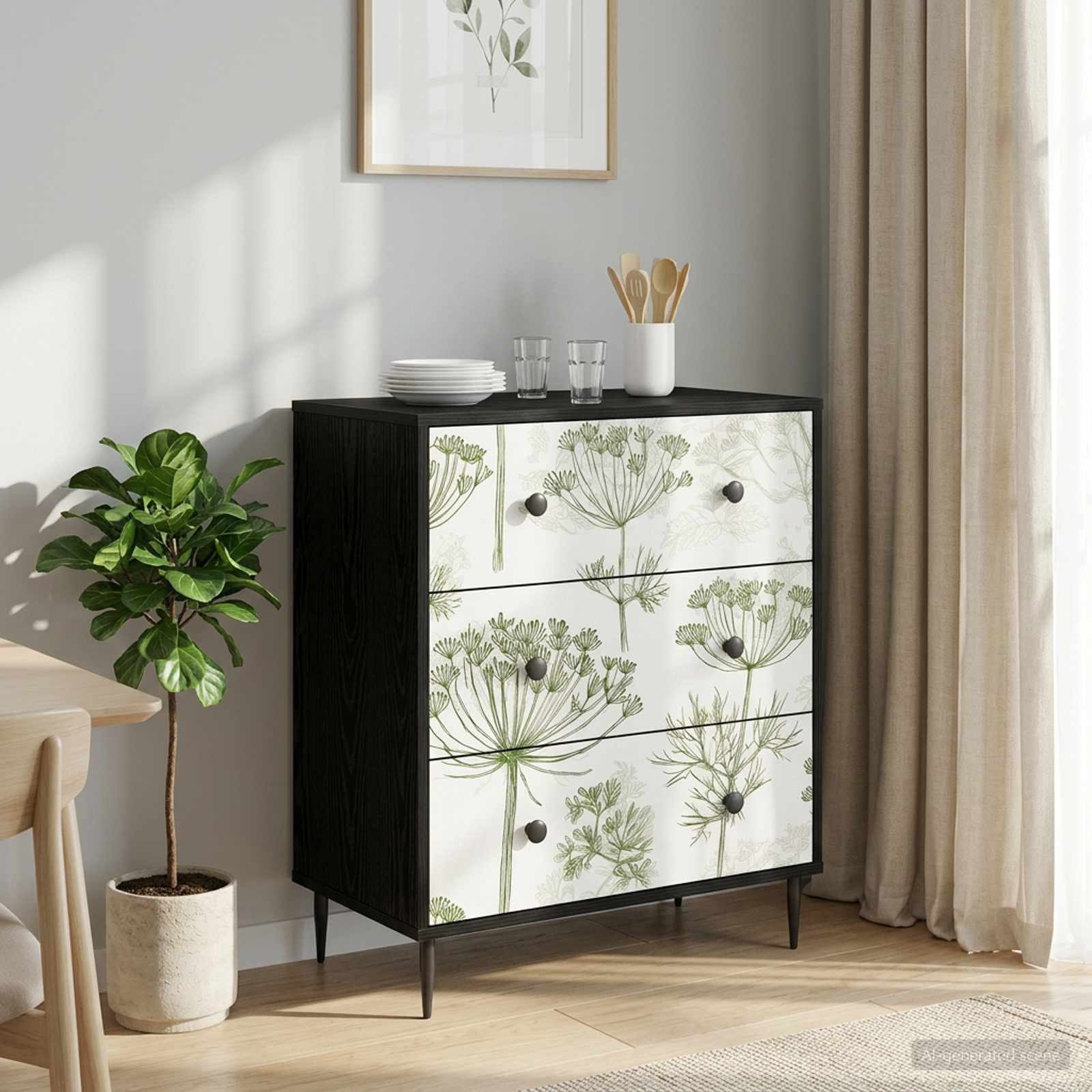 vidaXL Kommode 66 x 36,5 x 76 cm Kommode Schubladenschrank Sideboard GOTHA Grüner Bau
