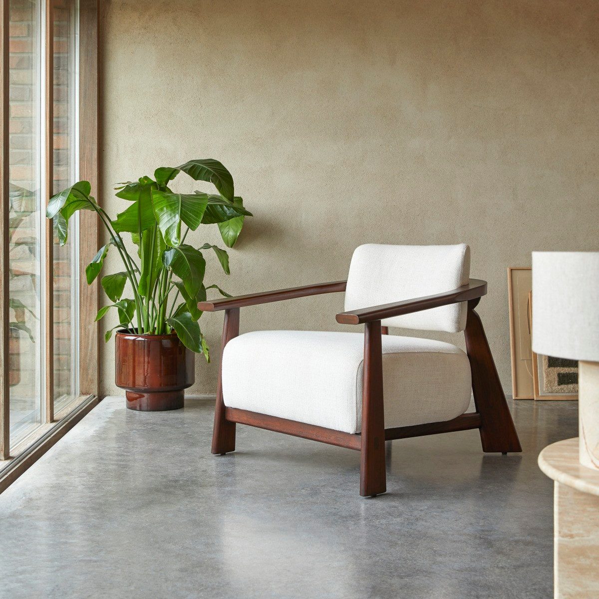 Tikamoon Sofa Sessel Matéo aus Mindiholz mit Stoffbezug, 1-Sitzer günstig online kaufen