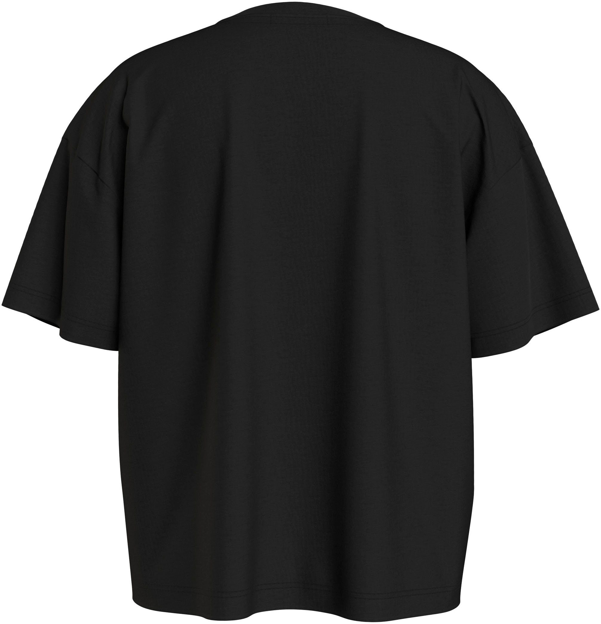 Klein mit METALLIC Black T-SHIRT BOXY T-Shirt Calvin CKJ Jeans Logodruck Ck
