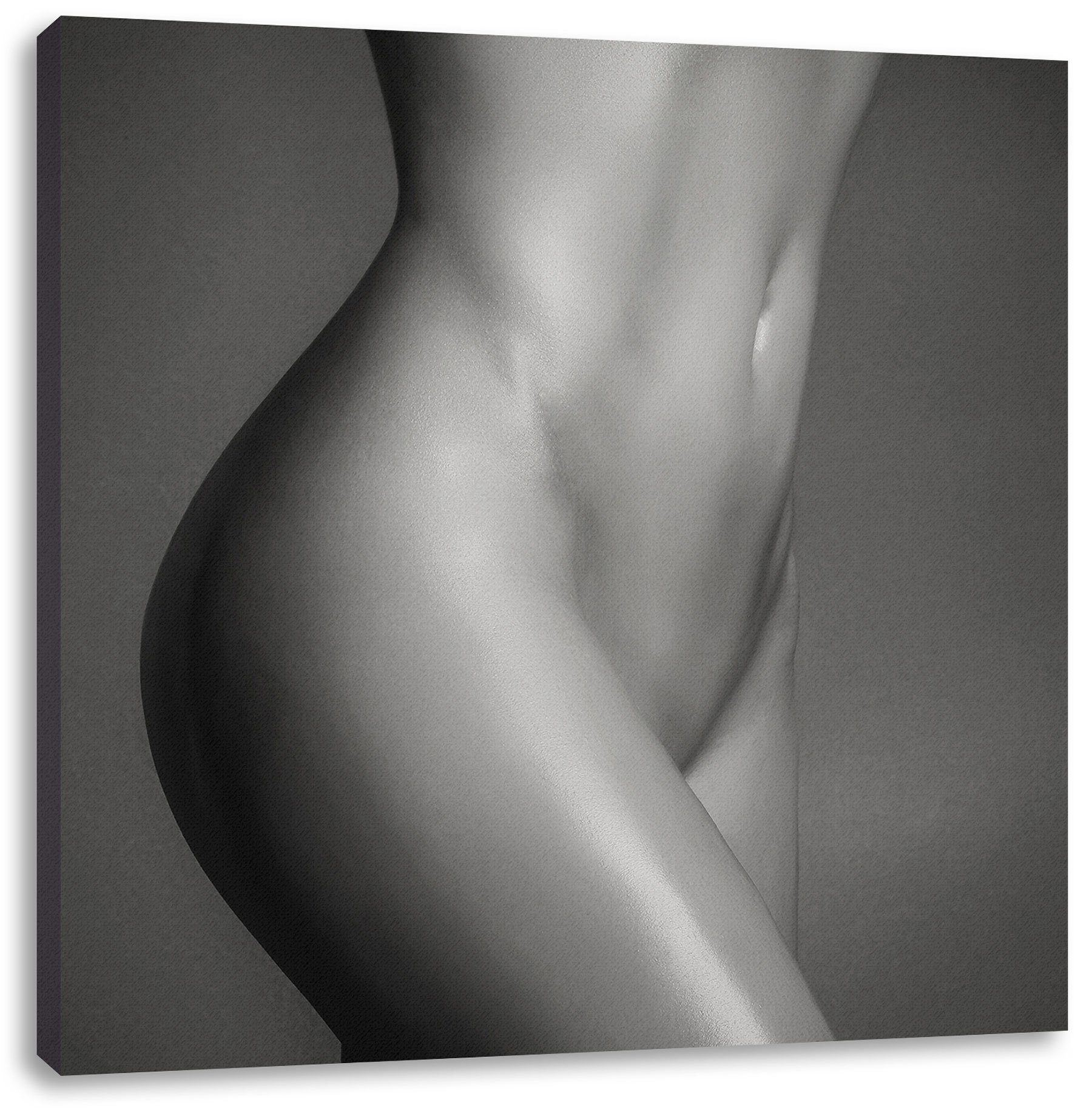 Pixxprint Leinwandbild schlanker nackter Frauenkörper, schlanker nackter Frauenkörper (1 St), Leinwandbild fertig bespannt, inkl. Zackenaufhänger