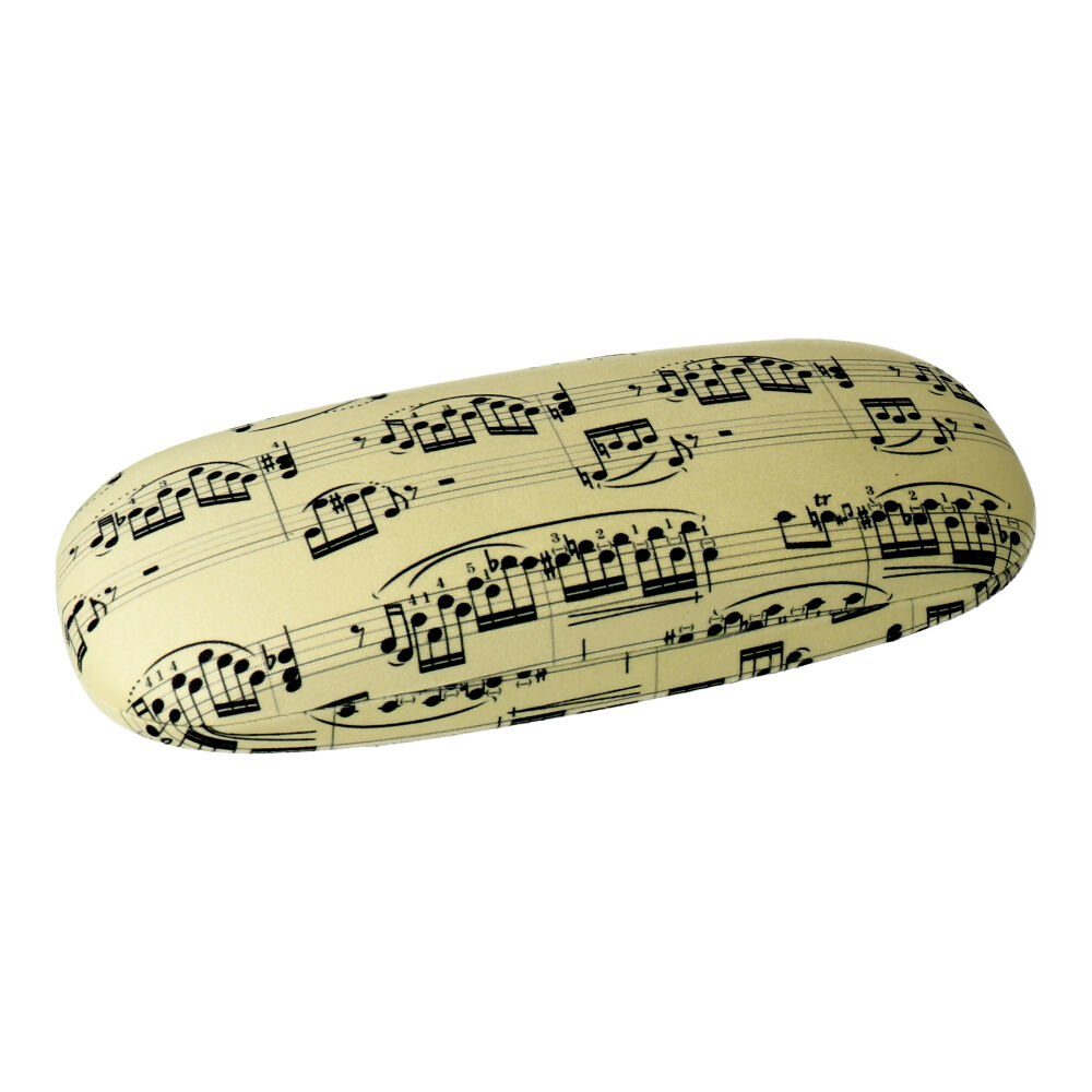 Notenblatt creme mugesh Musiker) mit Brillenetui (für Putztuch Mikrofasertuch