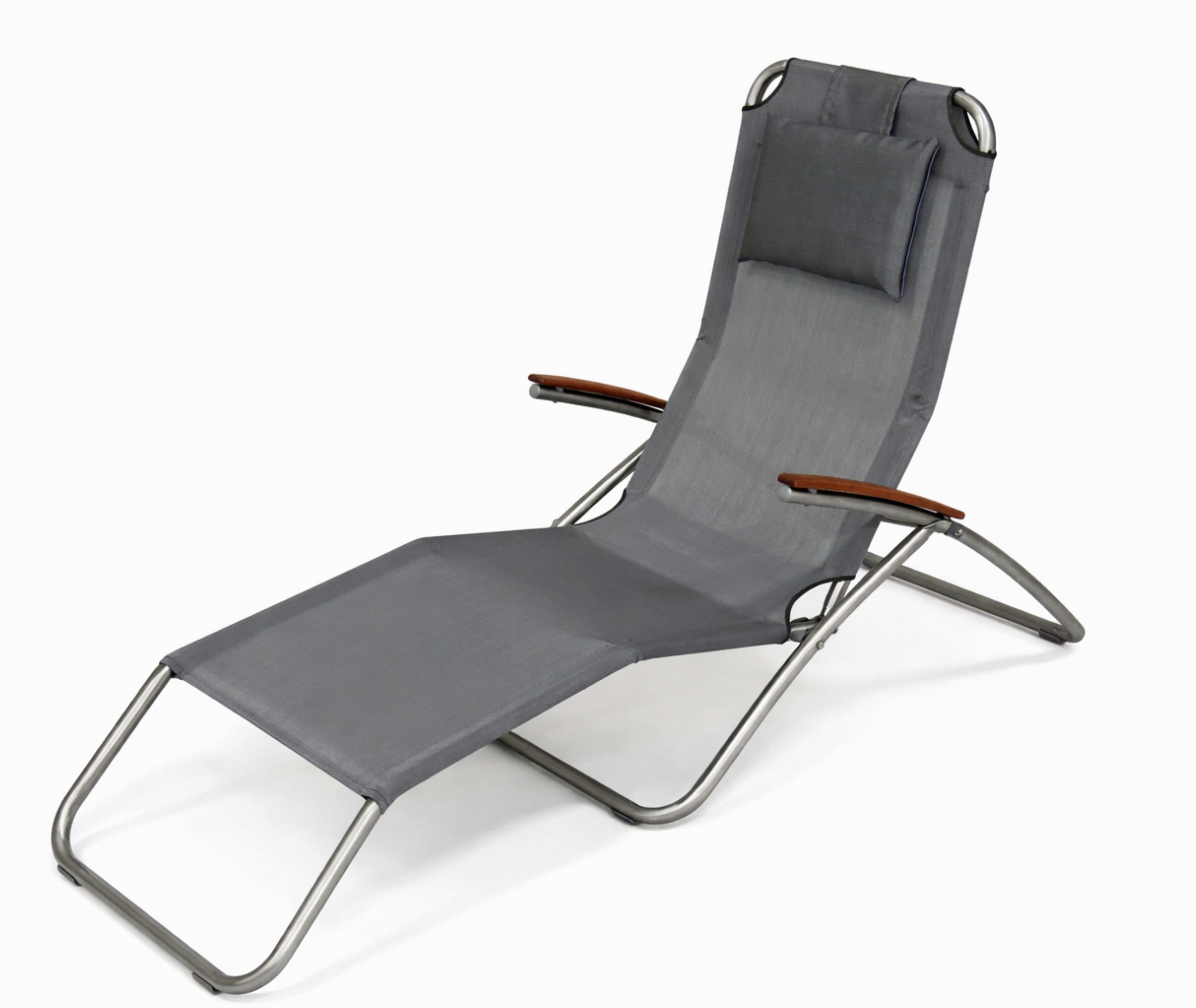 Leco Gartenliege Edelstahl Kippliege Sonnenliege Relaxliege Poolliege ELEGANCE, Eukalyptusholz