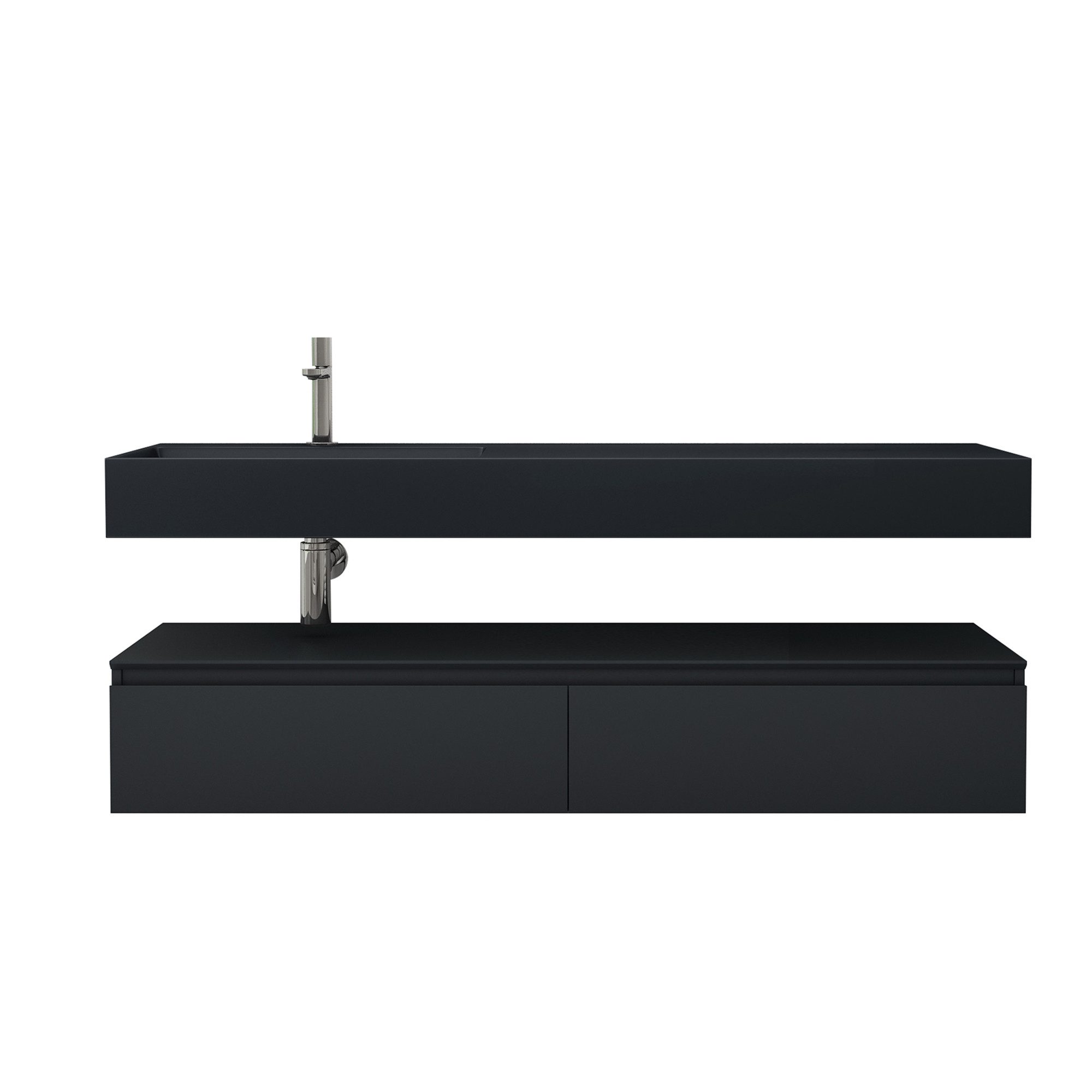 doporro Badmöbel-Set Waschtisch mit Unterschrank 150cm Mineraglguss Waschbe günstig online kaufen