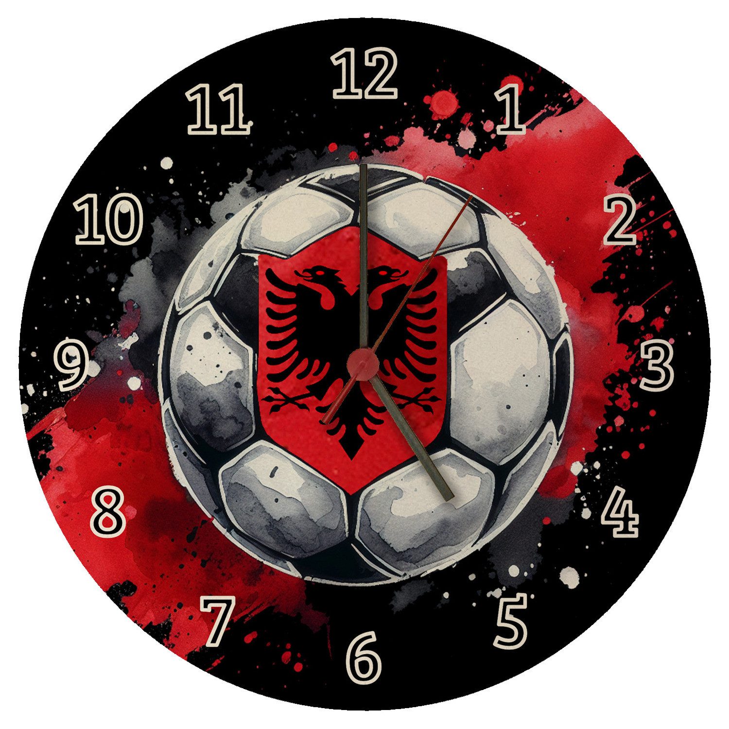speecheese Wanduhr Fußball Albanien Wanduhr aus MDF günstig online kaufen