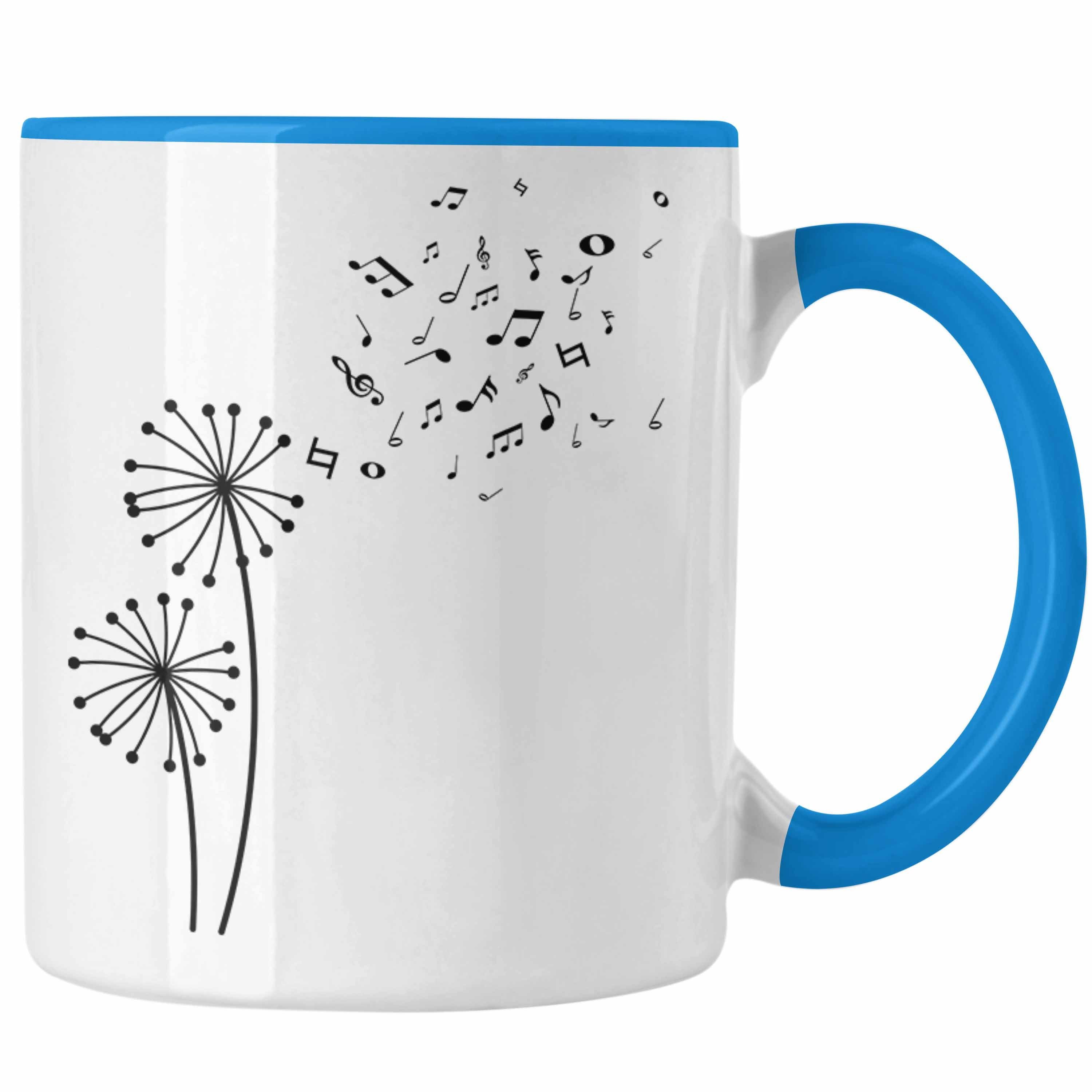 Trendation Tasse Trendation - Musiker Tasse Musikliebhaber Musik Musiklehrer Geschenk Geschenkidee Musiklehrerin Coach Geschenkideen Blume Blau