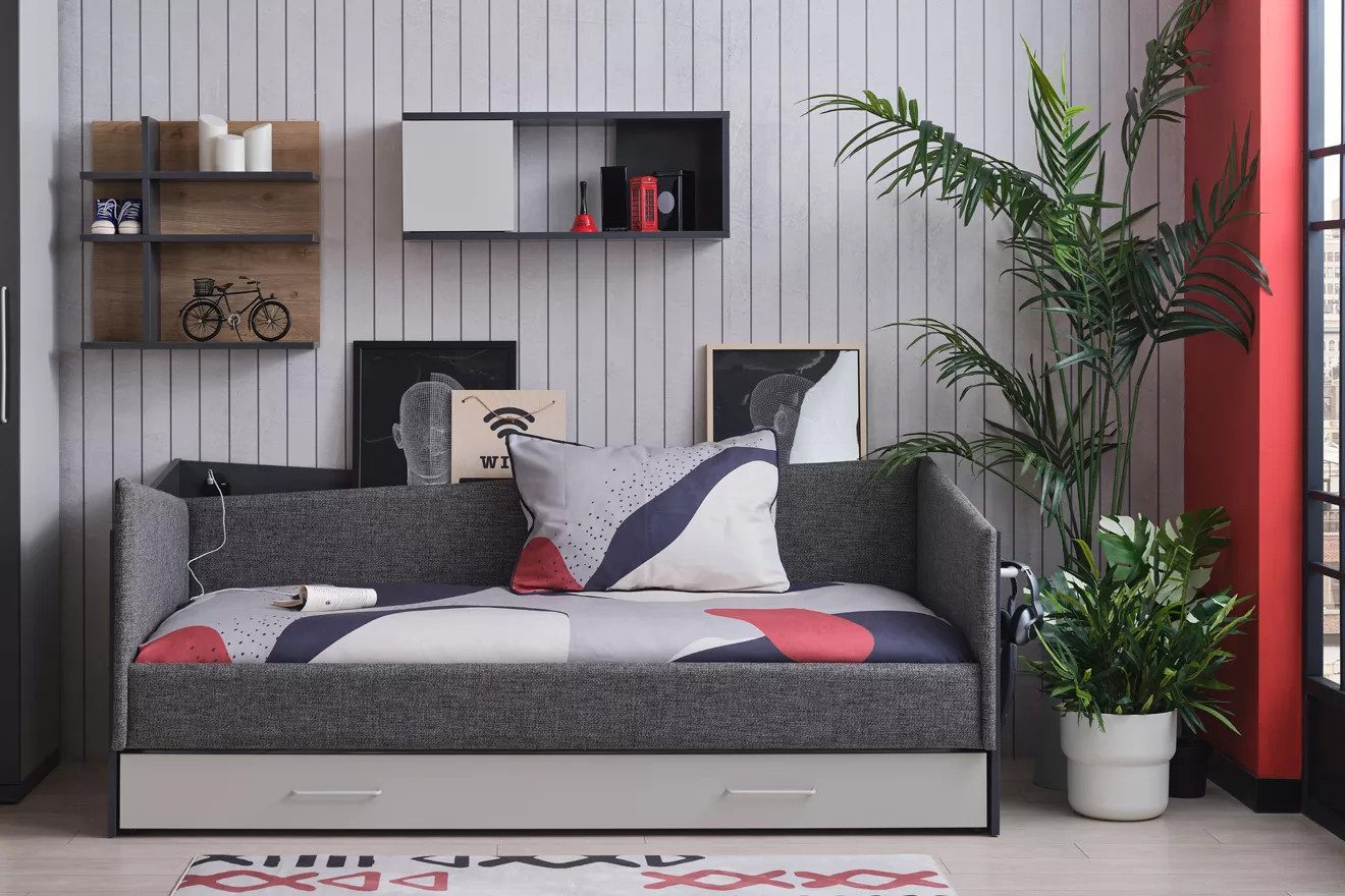Möbel-Zeit Ausziehbett HARVEY Tagesbett – Sofabett mit Ausziehbett – 90 x 200 cm