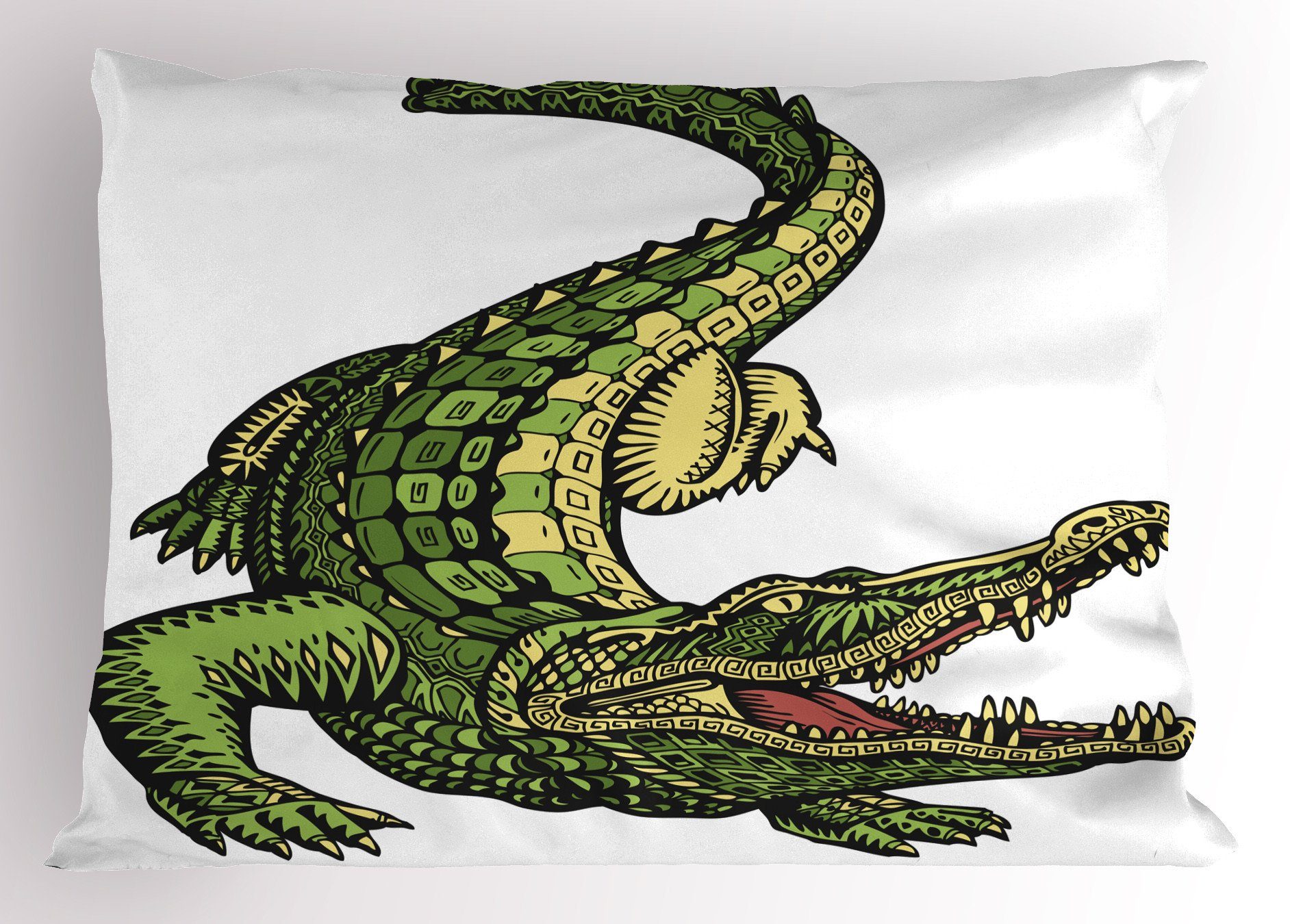 Kissenbezüge Dekorativer Standard King Size Gedruckter Kissenbezug, Abakuhaus (1 Stück), Krokodil detaillierte Alligator