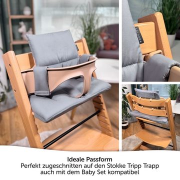 LaLoona Hochstuhlauflage beschichtet - Grau, Sitzauflage Hochstuhl Kissen für Stokke Tripp Trapp - Sitzkissen