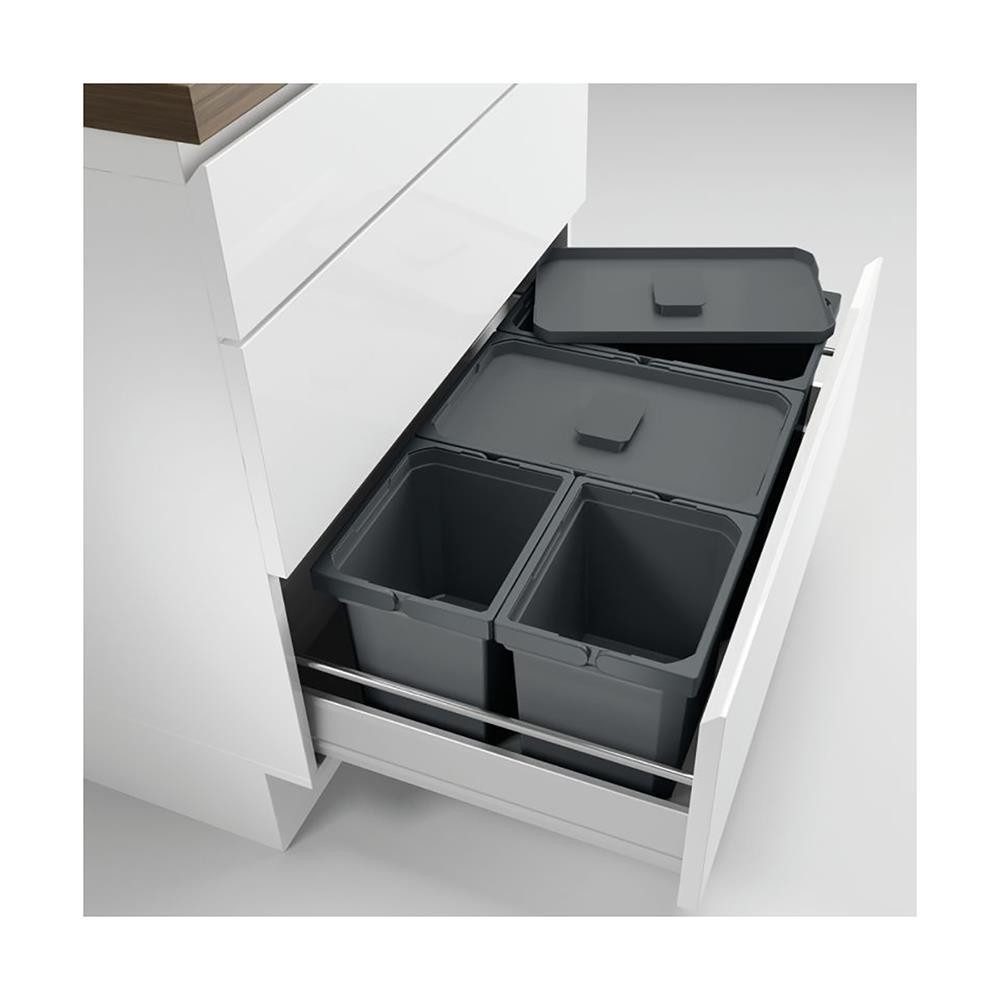 Einbaumülleimer Systembehälter Cox® Box 220/800-4, anthrazit