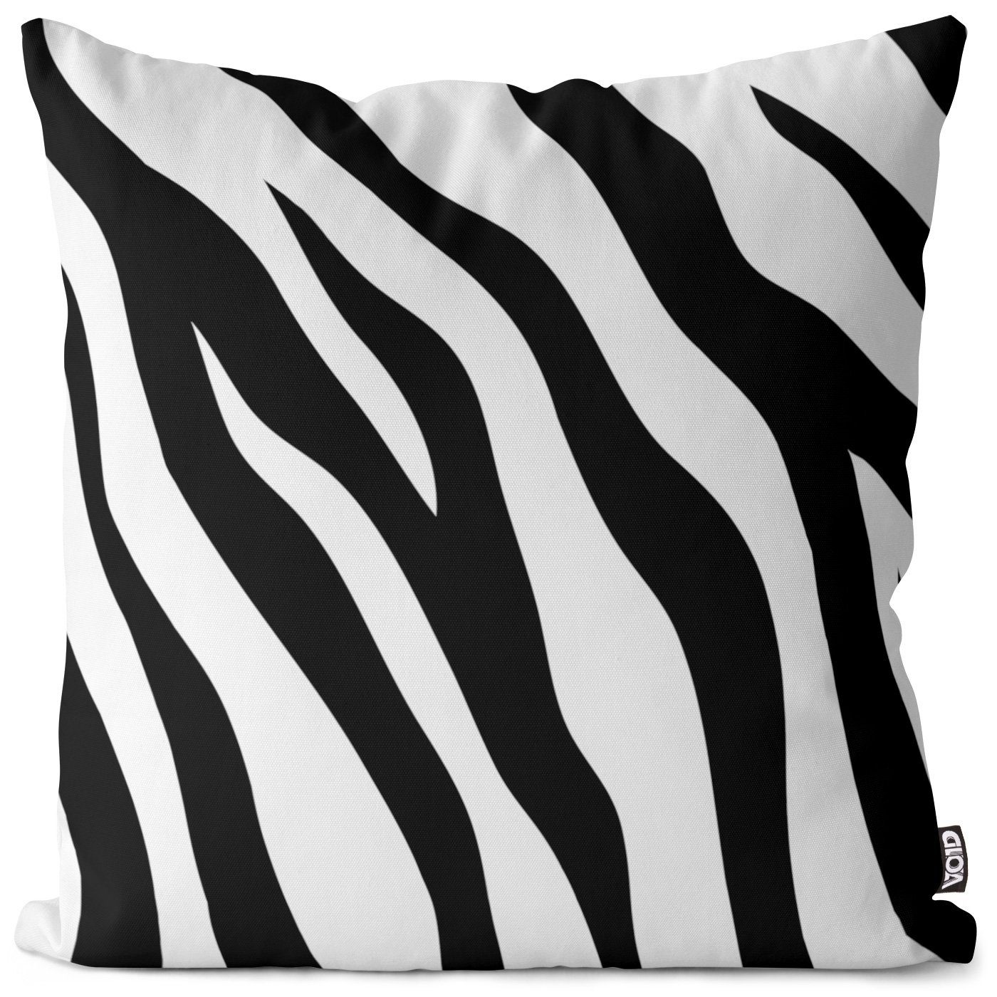 VOID Kissenbezug, (1 Stück), Zebra-Fell gemustert Schwarz Weiss Muster Afrika Asien Steppe Herde S