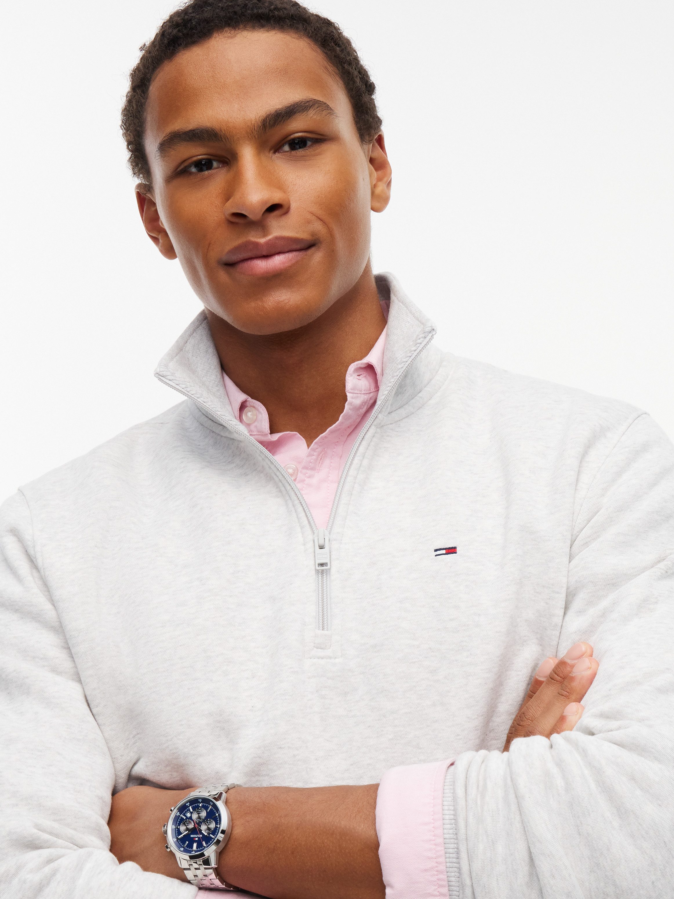 Tommy Jeans Sweatshirt TJM REGULAR FLEECE 1/4 ZIP MOCK NECK mit Fleece