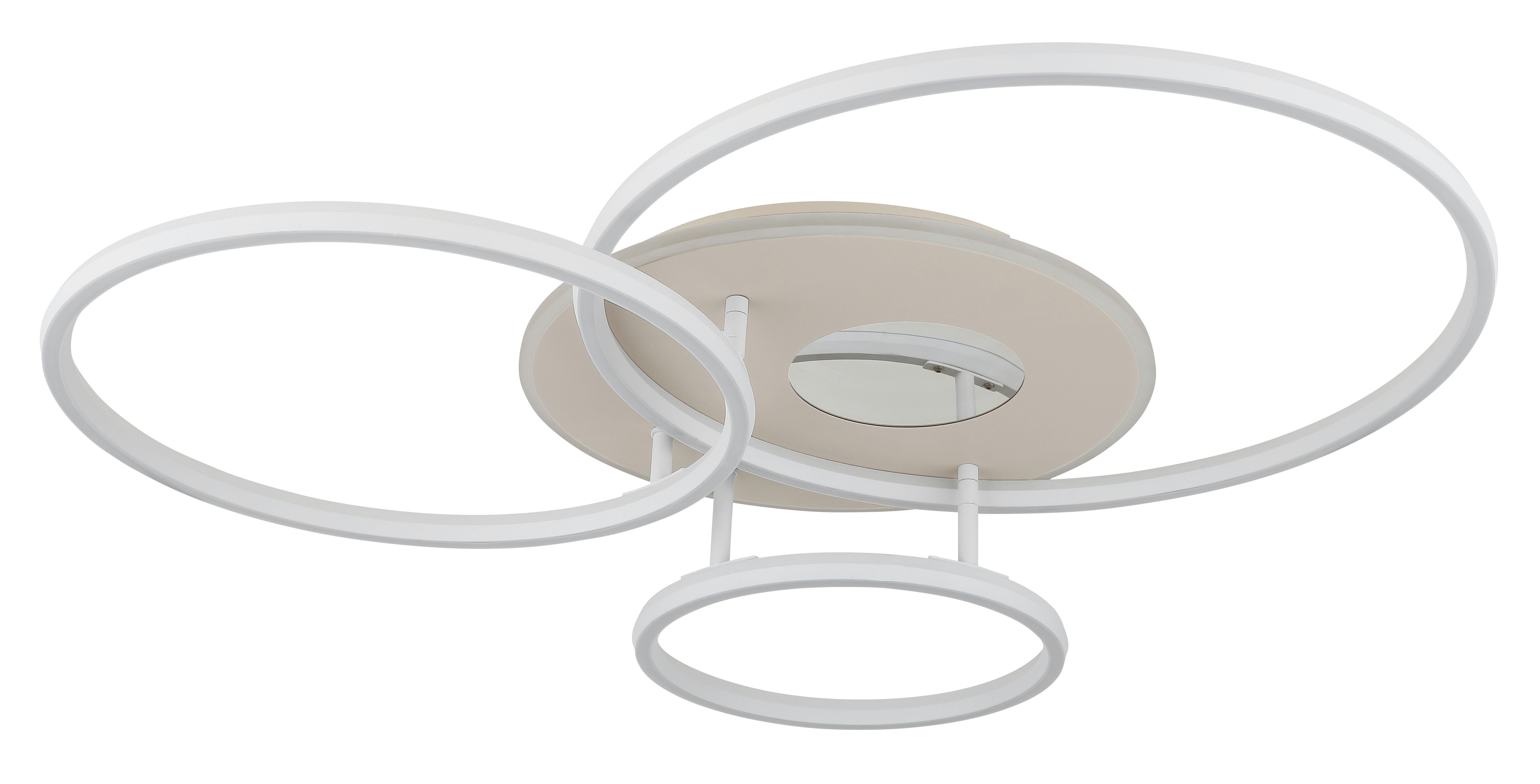 GLOBO LIGHTING Deckenleuchte INVERTINA, LED fest integriert, Deckenleuchte Sand/Weiß, Opal, Acryl 3D, dimmbar, LED 40W