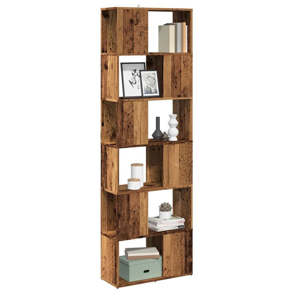 vidaXL Bücherregal 60 x 24 x 186 cm Bücherregal Raumteiler Altholz-Optik 60x24x186 cm