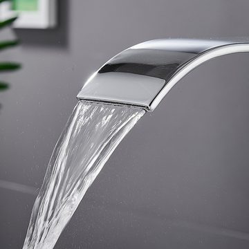 Rnemitery Waschtischarmatur Wasserhahn Bad Wasserfall Wasserhahnur,Einhandmischer Mischbatterie