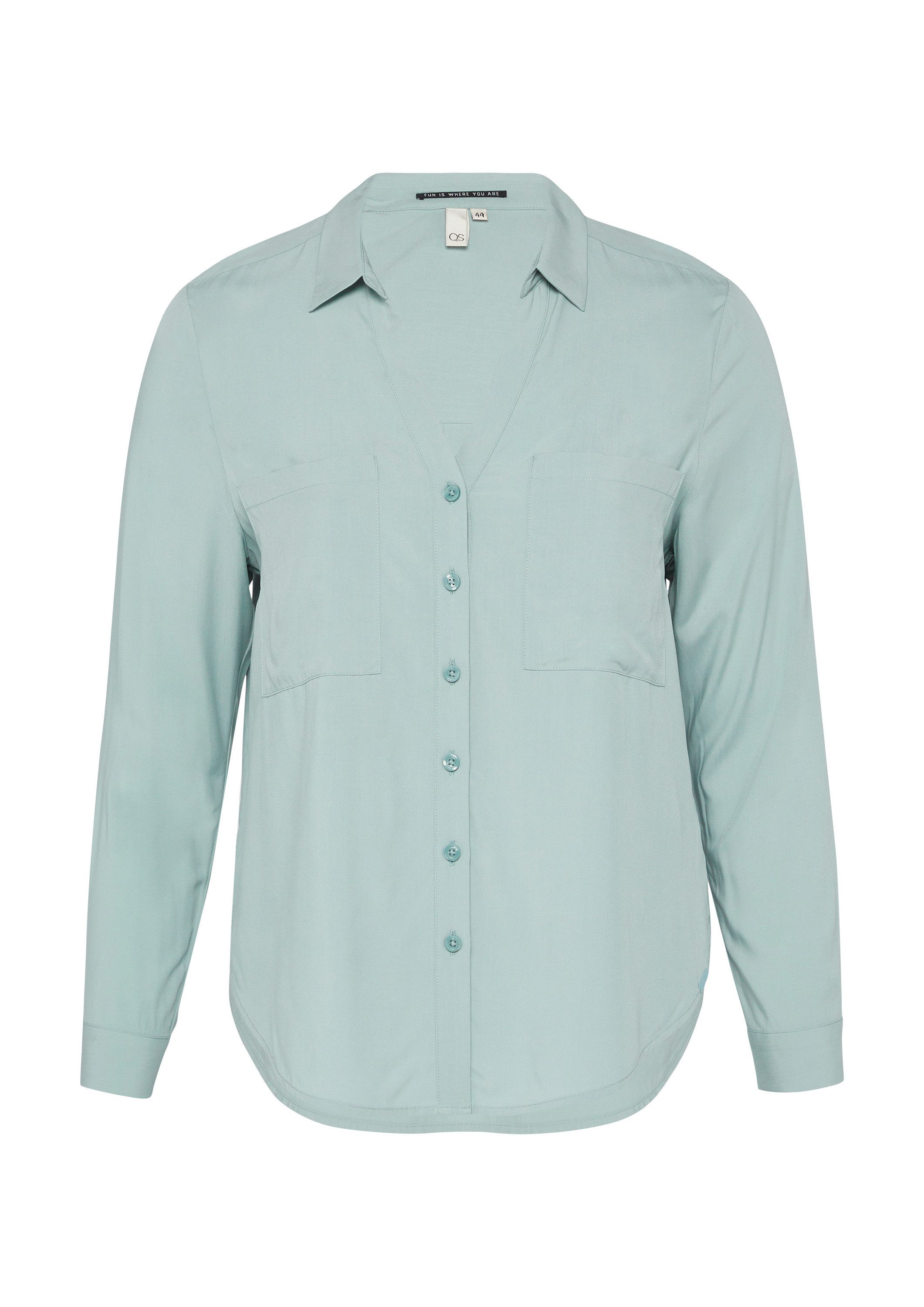 QS Langarmbluse Bluse Viskosebluse mit Turn-up günstig online kaufen