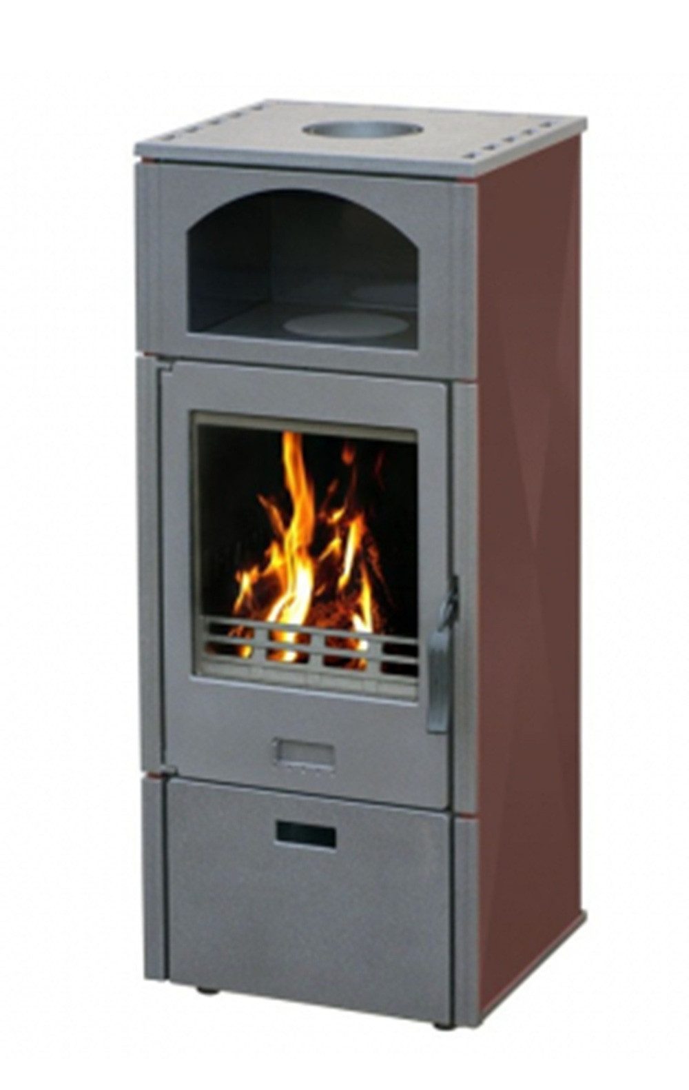 Plamen Kaminofen Laguna braun mit Herdplatte, 8 kW