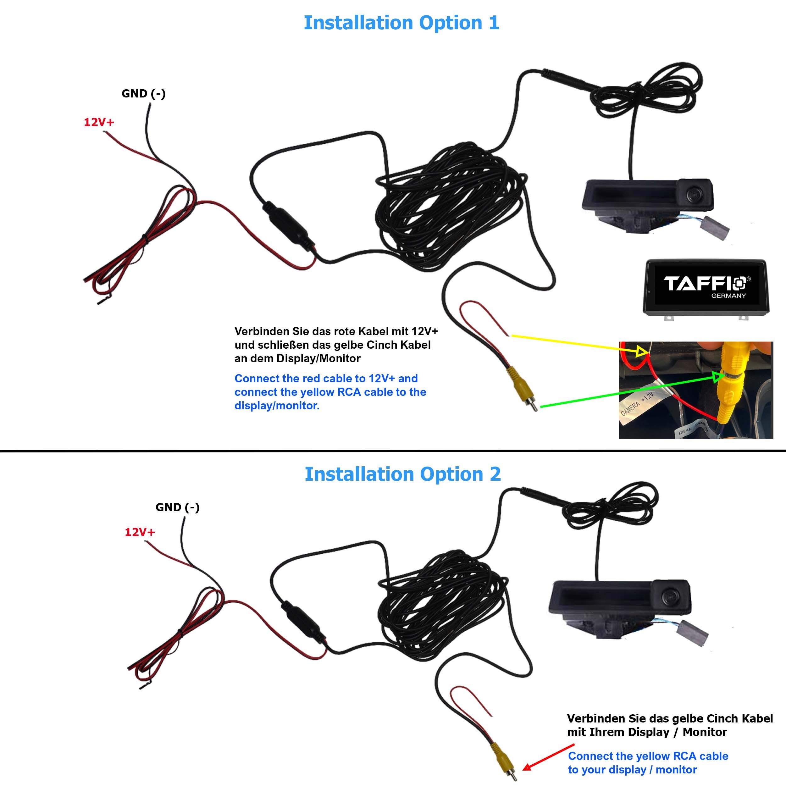 TAFFIO Für BMW E60 E61 E90 E91 E84 E70 E71 E72 Heckklappe Rückfahrkamera Rückfahrkamera