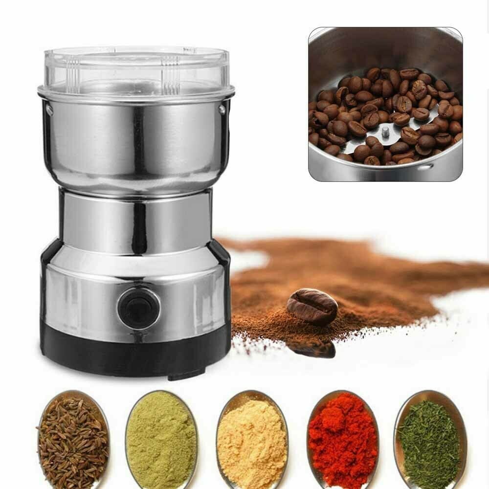 ibettertec Getreidemühle Kaffeemühle Multifunktionale Getreidemühle für den Hausgebrauch Netzkabel, Edelstahlklingen, transparenter Deckel, Ein-Knopf-Bedienung