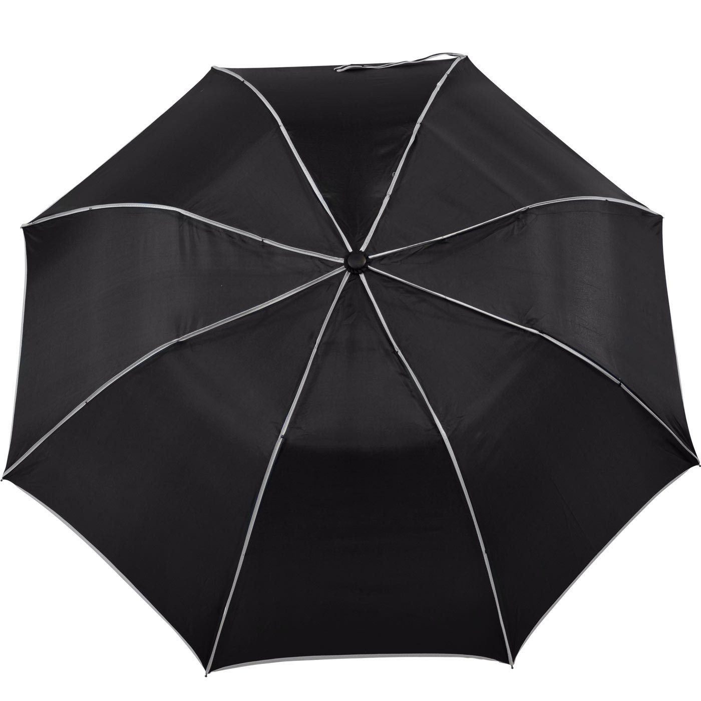 Impliva Taschenregenschirm Falconetti Auf-Automatik farblich schwarz-weiß auffallend Griff, passender