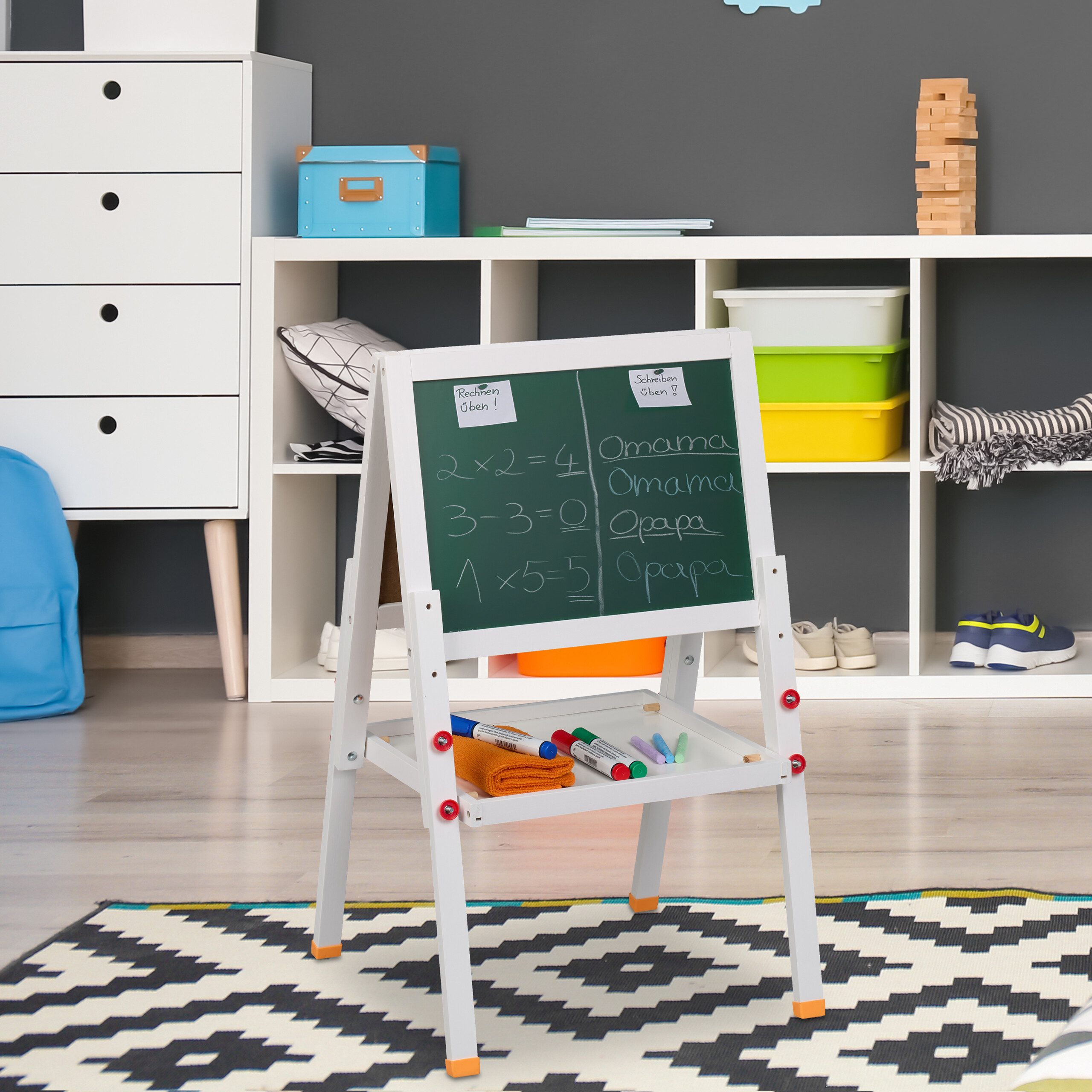 relaxdays Standtafel Kinderstandtafel mit Whiteboard, (1-tlg)