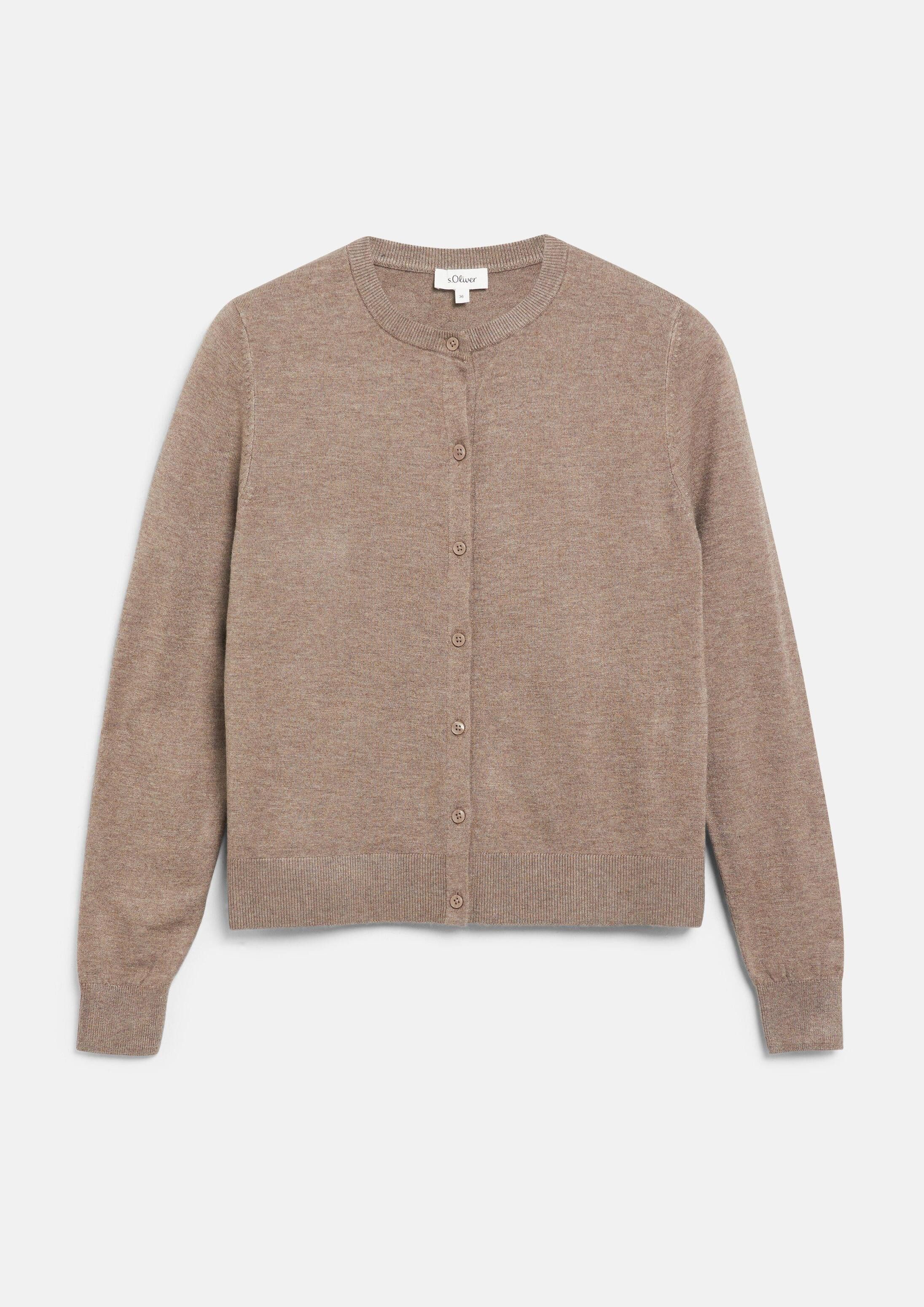 s.Oliver Cardigan Strickjacke Feinstrickjacke mit Rippbündchen