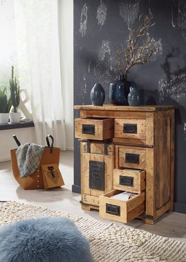 Liadomo Sideboard Garbi, aus massiven Mangoholz, mit Schubkästen, Rolltüren und Fächern