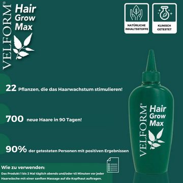 Velform® Haarkur Hair Grow Max Haarwasser, Spar-Set, 1-tlg., 1er oder 3er Pack, Haarwuchsmittel aus 22 Pflanzen mit natürlichen Inhaltsstoffen