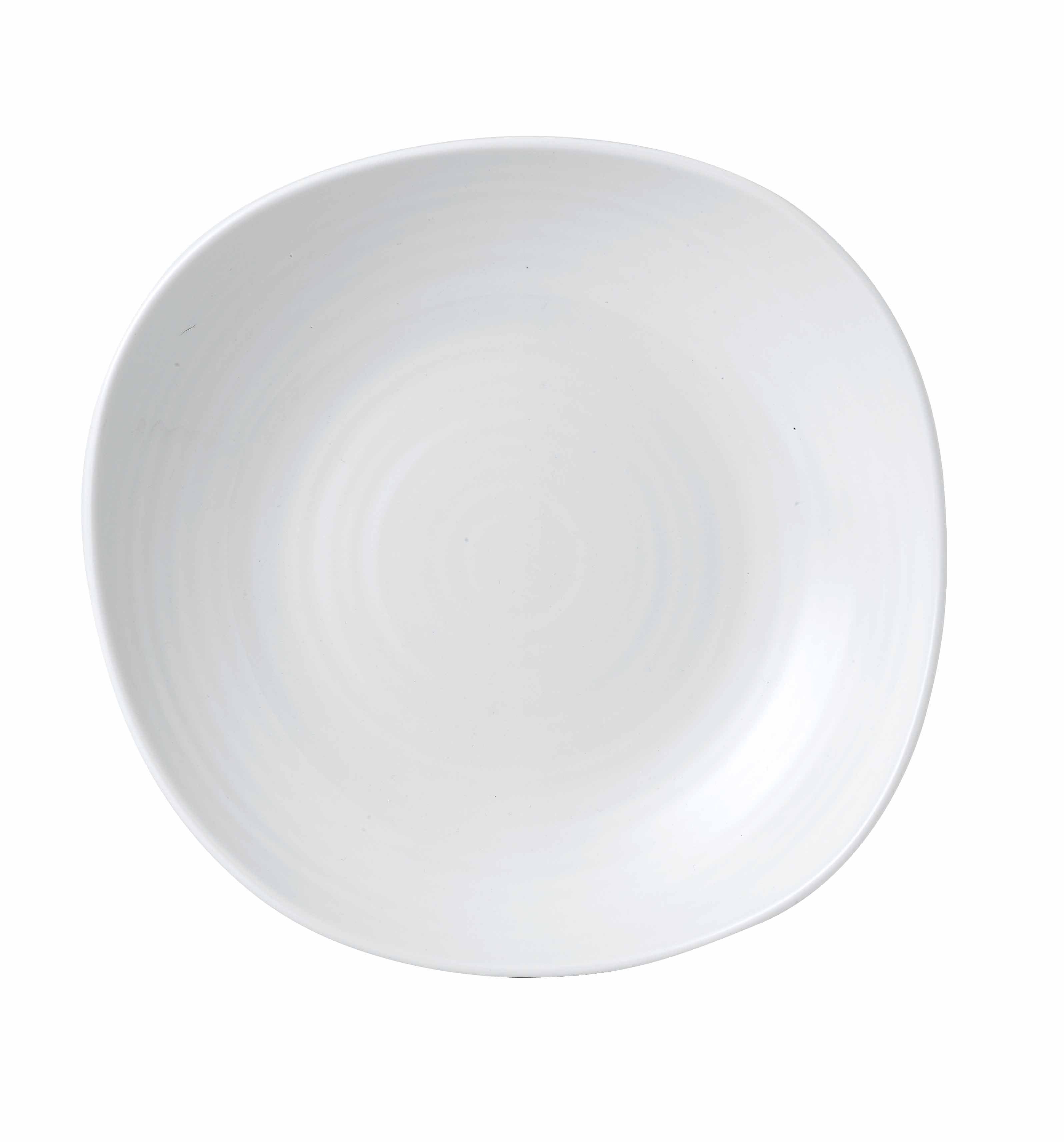 Dudson Dessertschale Dudson Organisch Weiß Tief Quadrat Schale 29.5cm (6 Stück), Feinstes Porzellan