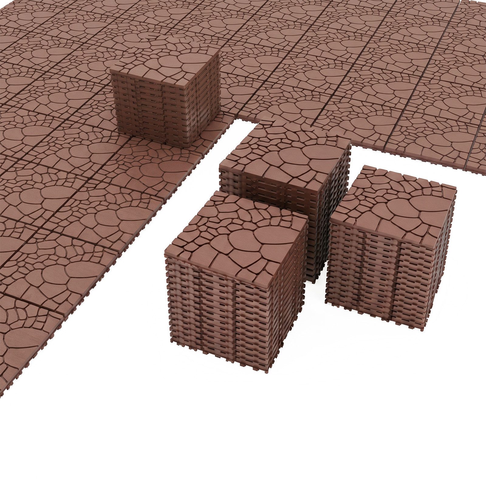 GLIESE Terrassendielen Terrassenfliesen Set im Klicksystem, 30,5 x 30,5 x 2 cm, (11-St)