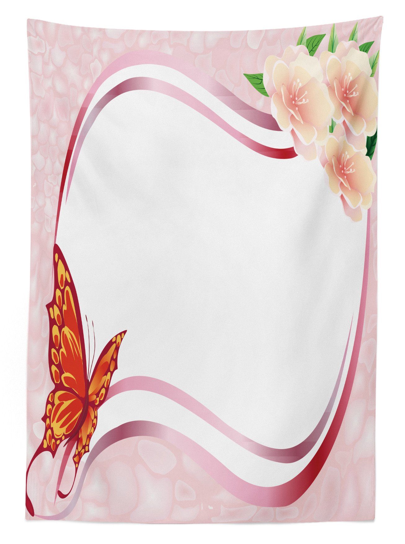 Waschbar Floral Abakuhaus Farben, den Außen Für geeignet Rosa Farbfest Schmetterling Klare Abstract Bereich Tischdecke