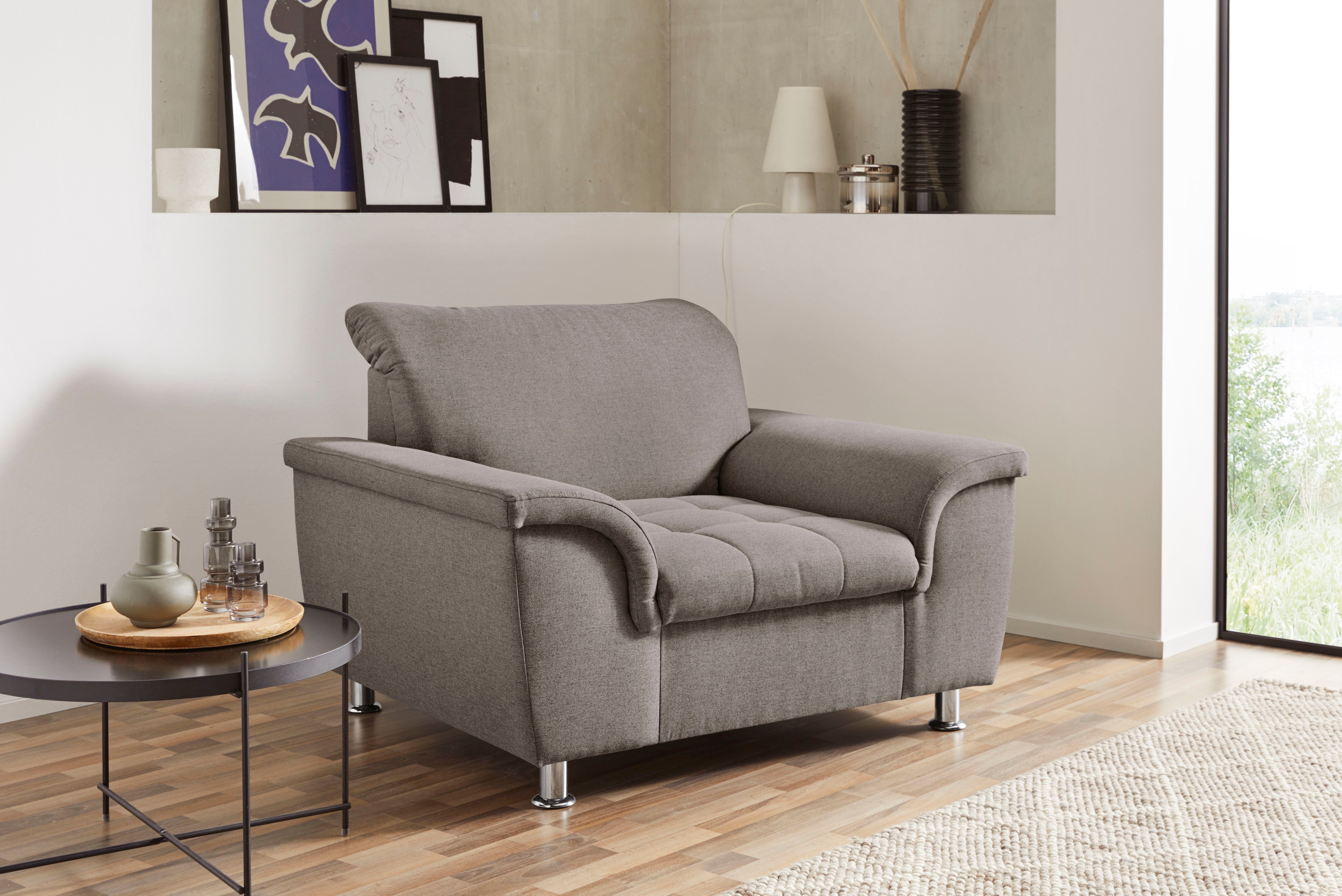 DOMO collection Sessel Franzi, zeitlos und elegant, moderne Sitzheftung, wahlweise mit Kopfteilverstellung