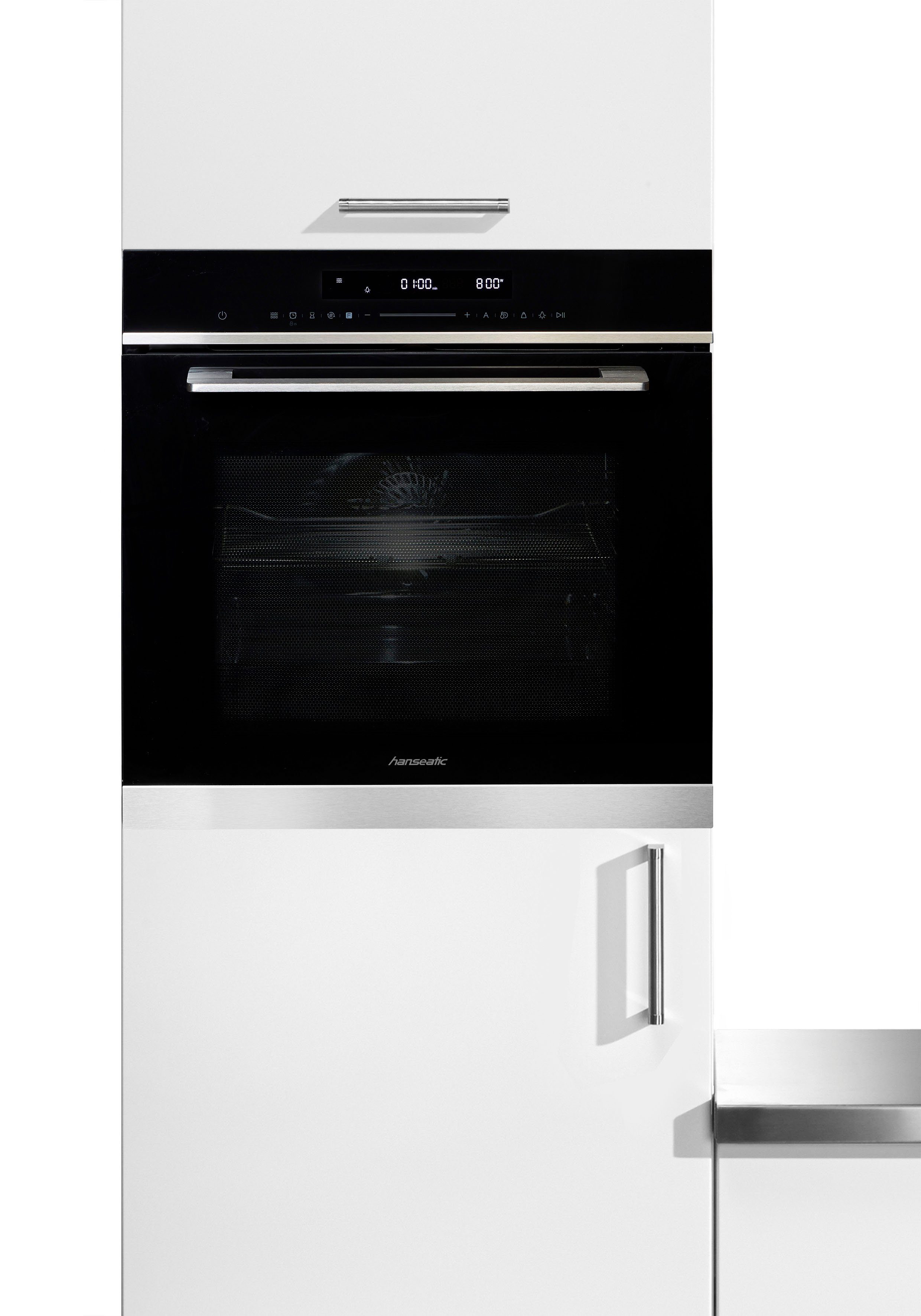 Hanseatic Backofen mit Mikrowelle 7NF30T0-E111E, Praktische Mikrowellen-Funktion: Für schnelles Aufwärmen