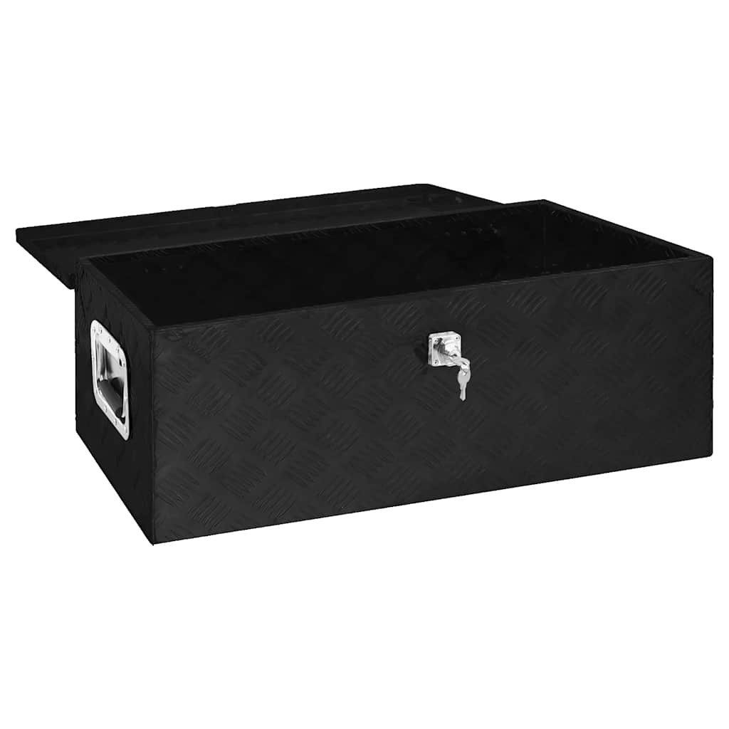 vidaXL Werkzeugbox Aufbewahrungsbox Schwarz 90x47x33,5 cm Aluminium (1 St)