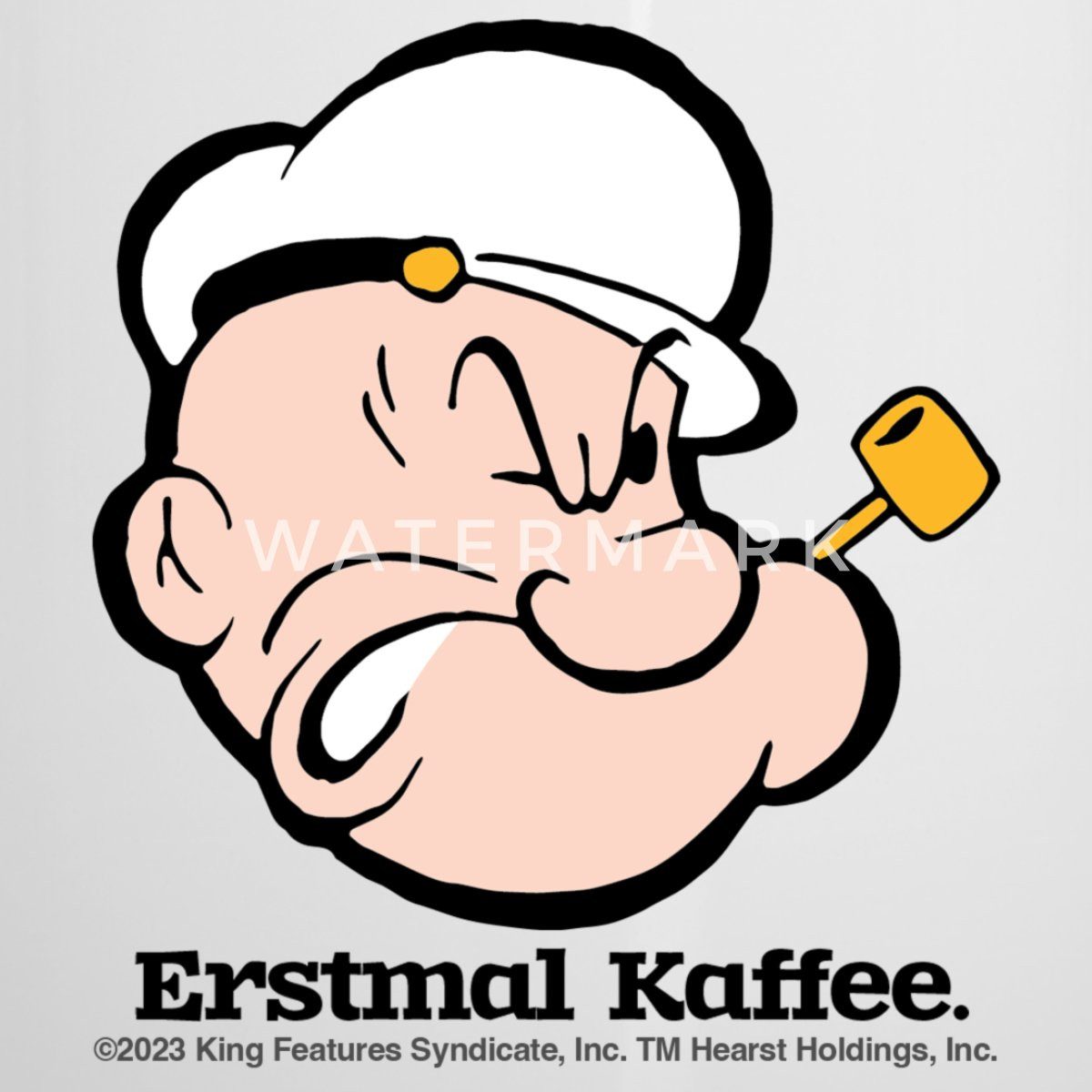 Spreadshirt Tasse Popeye Erstmal Kaffee Camping-Becher, Metall