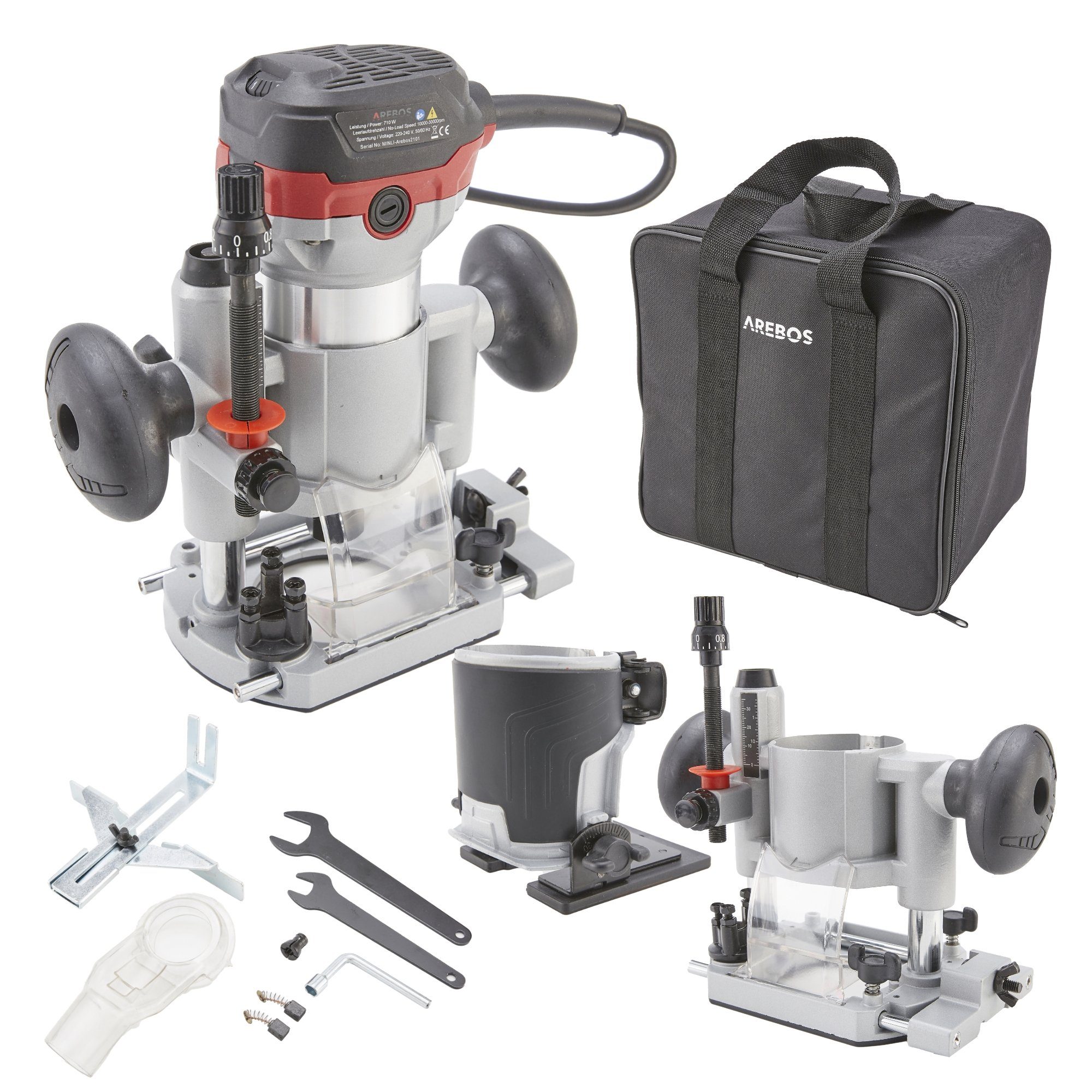 Arebos Oberfräse Holz Fräse Fräsmaschine, Tauchbasis & Trimmer, mit Werkzeu günstig online kaufen