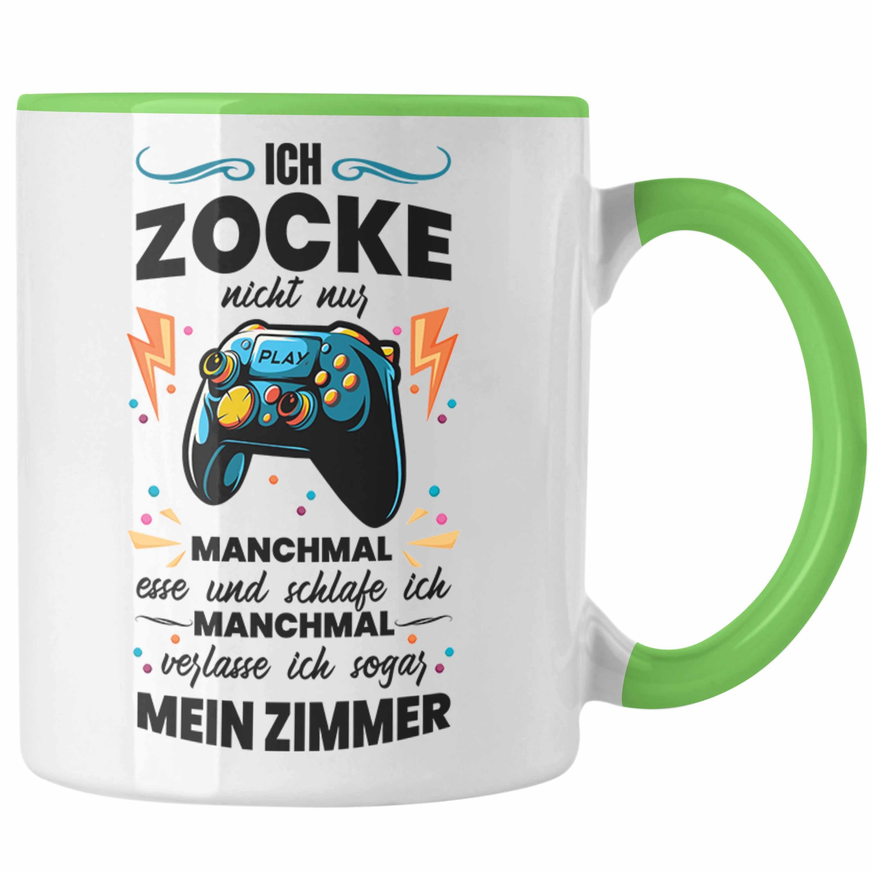 Tasse Grün Trendation Jungs Tasse - Gamer Geschenk Lustiger Zocke Zocker Lustige Nicht Spruch Trendation Geschenkidee Ich Nur