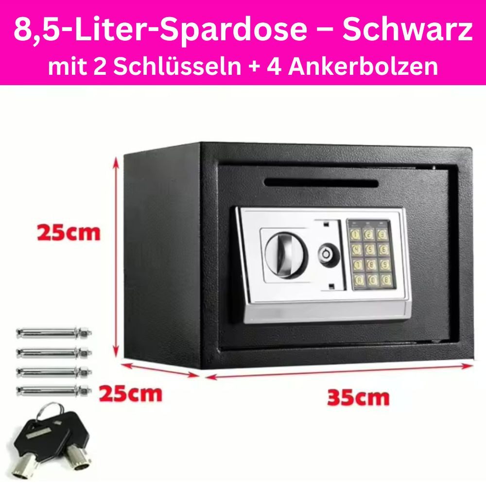 Montegoni Kastensicherung Feuerfester 8,5L Elektronischer Passwort Safe (Diebstahl und feuerresistent für Bargeld und Wertsachen), Sicherer Geldtresor für Zuhause und Büro mit kombination