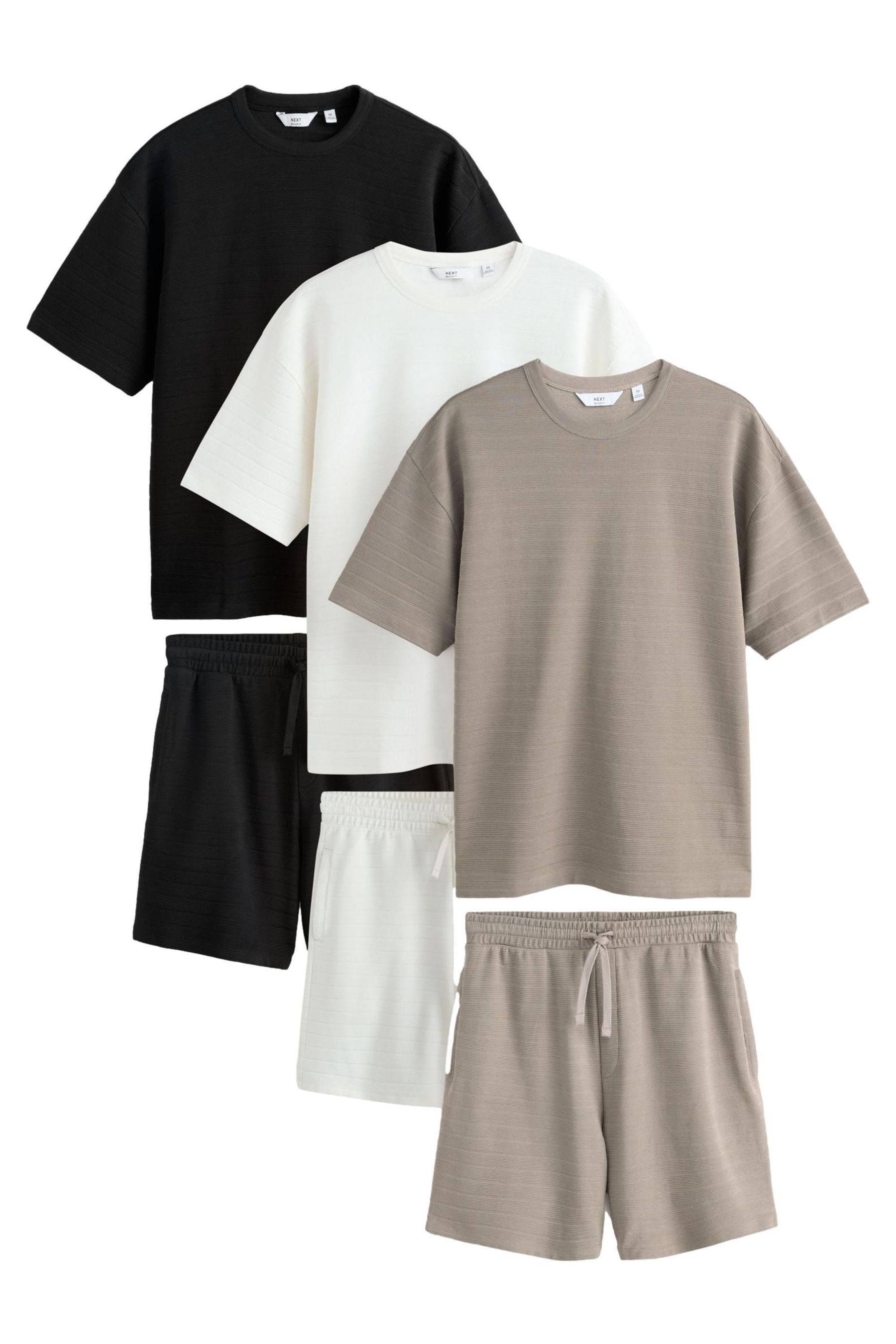 Next Loungeanzug T-Shirt und Shorts im Set, Multipack (6 tlg)