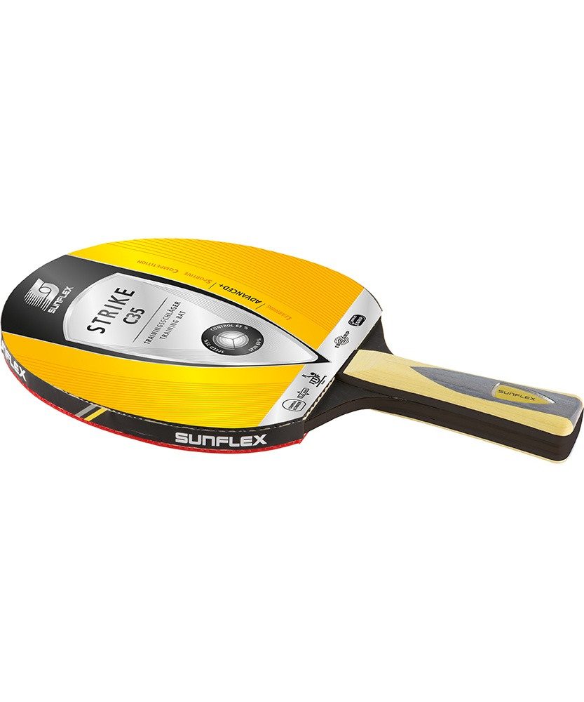 Sunflex Tischtennisschläger Strike C35 - mit 2,0mm Schwamm und Taipan-Belag, ITTF zugelassen
